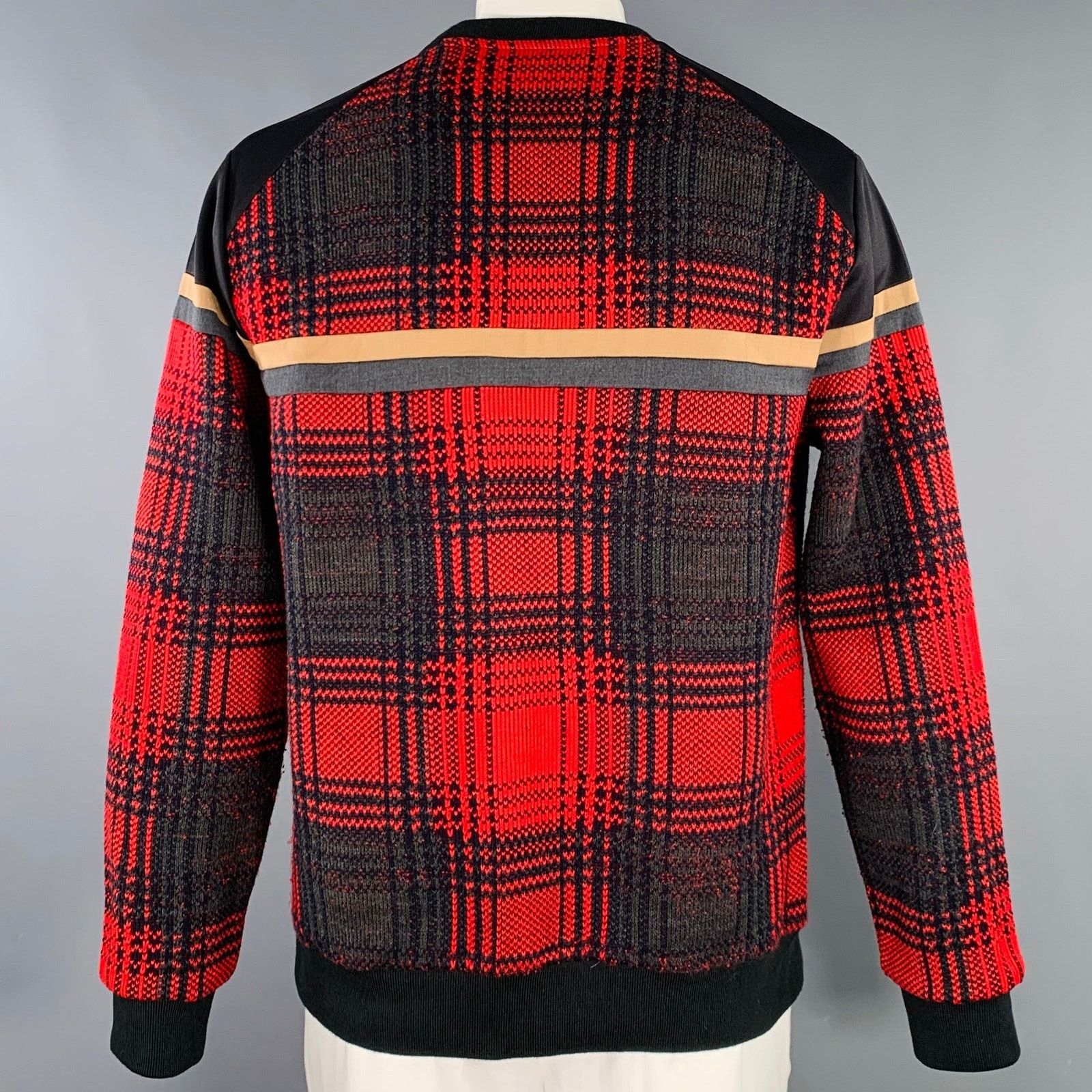 Roberto Cavalli Size XL Black Red Plaid Polyester Blend Sweatshirt Pullover Size US XL / EU 56 / 4 - 4 Thumbnail