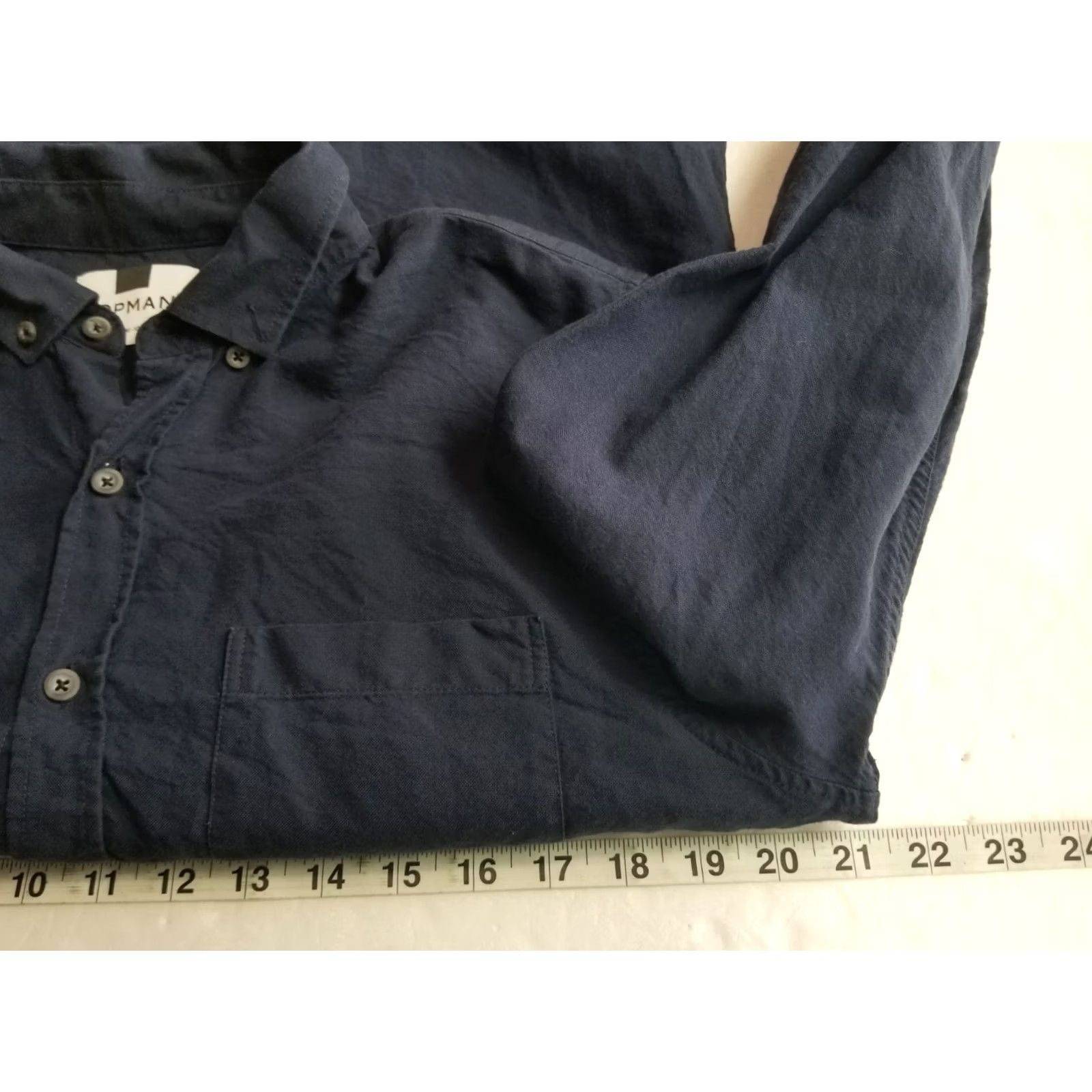 Topman TOPMAN Navy Blue Mens Medium Long Sleeve Button Shirt Size US M / EU 48-50 / 2 - 4 Thumbnail