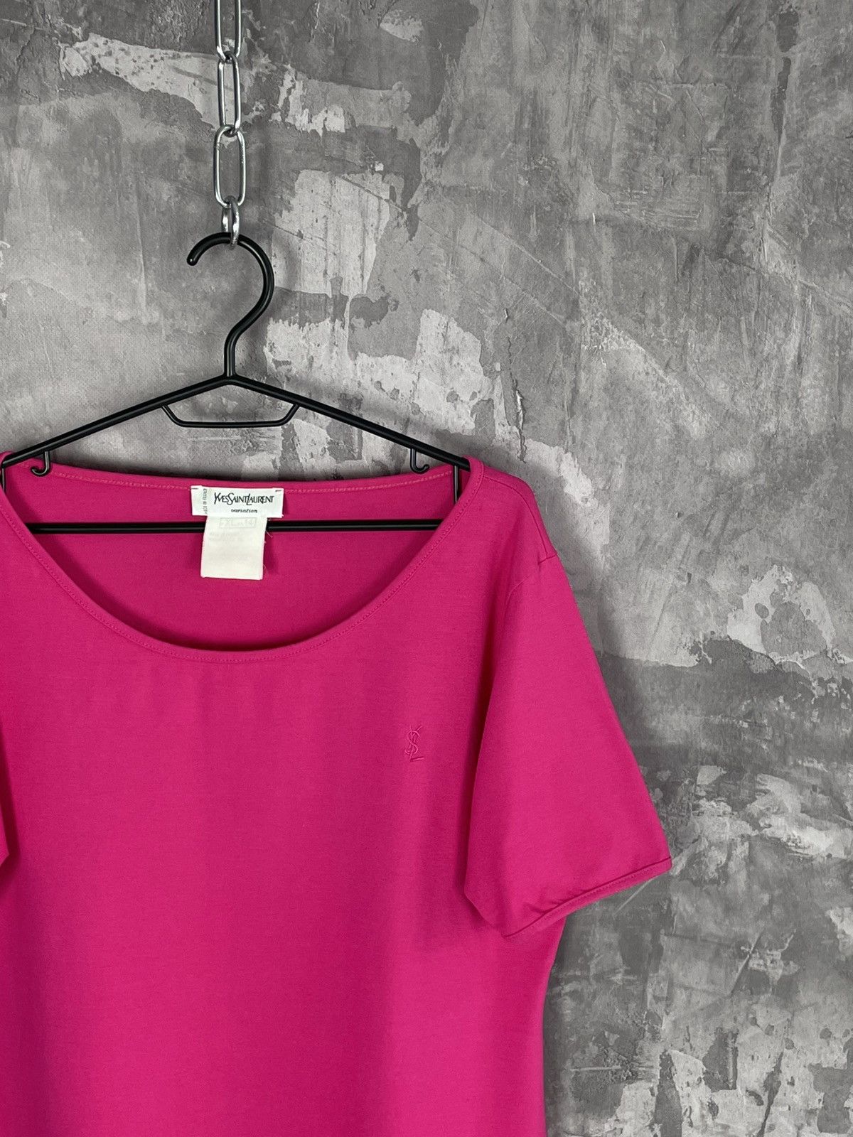 Vintage × Yves Saint Laurent YSL Yves Saint Laurent Luxury Pink Glamour Y2K T shirt 90s Size XL / US 12-14 / IT 48-50 - 4 Thumbnail