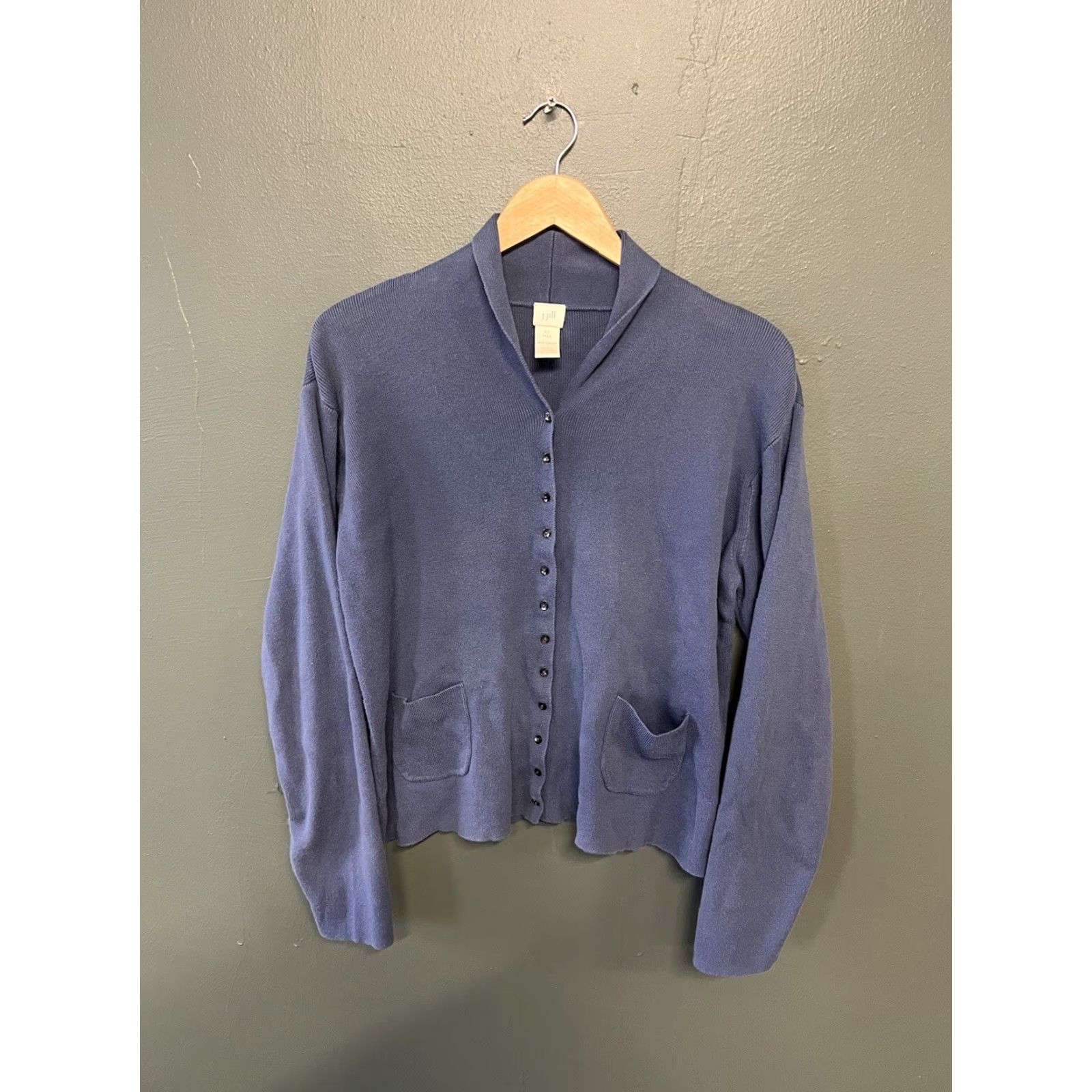 J. Jill J. Jill Womens Blue Knit Button Up Cardigan Sweater Size S Tall Size S / US 4 / IT 40 - 2 Thumbnail