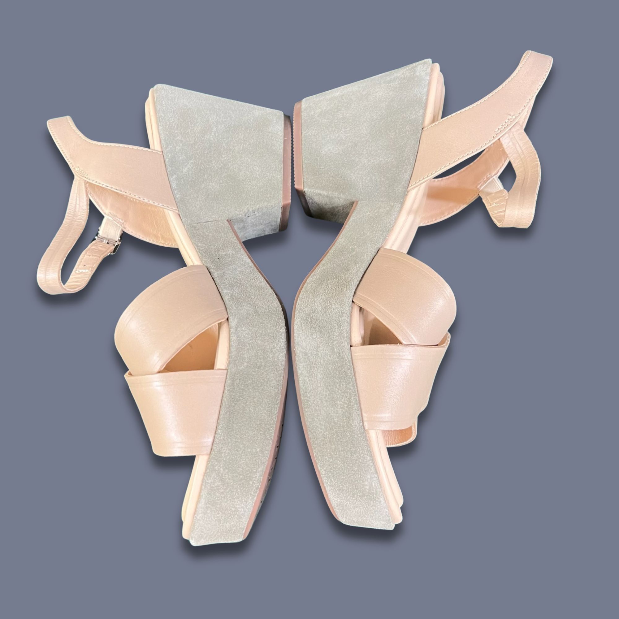 Clarks CLARKS Ritzy75 Rae Soft Metallic Leather Platform Wedge Sand Size US 10 / IT 40 - 3 Thumbnail