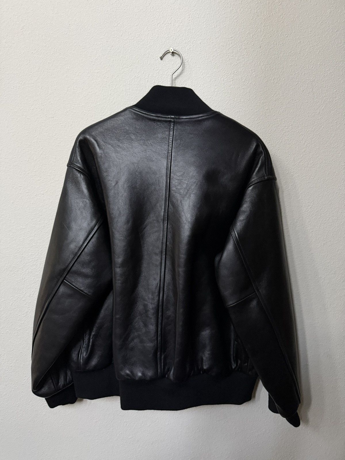 A.PRESSE Black leather award varsity jacket size 3 Size US L / EU 52-54 / 3 - 8 Thumbnail