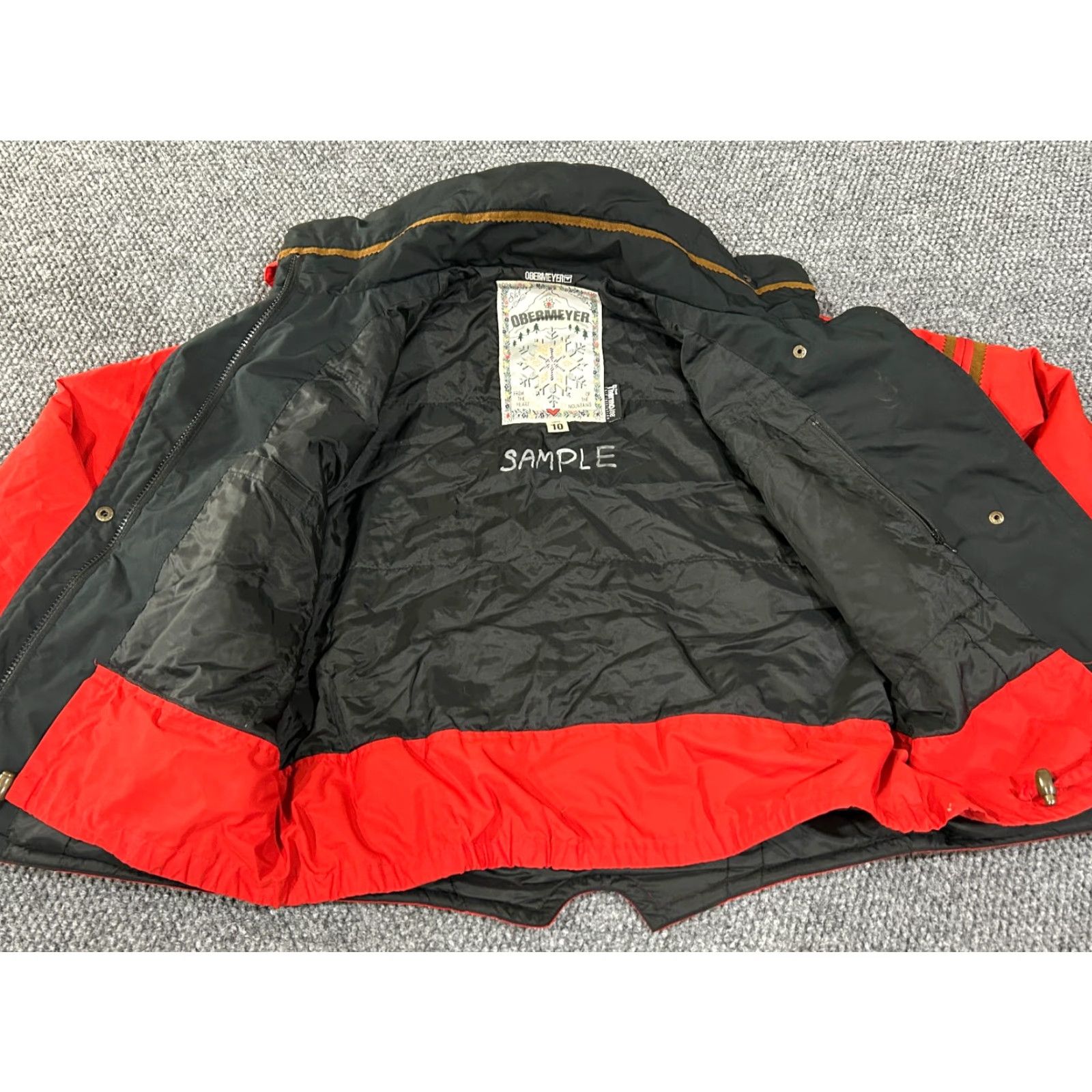 Obermeyer Obermeyer Red Insulated Ski Jacket Womens 10 Medium Length Nylon Polyster Lining Embroidered Casual Ski Outdoor Winter Fall Spring Mens? wait. Size L / US 10 / IT 46 - 7 Thumbnail