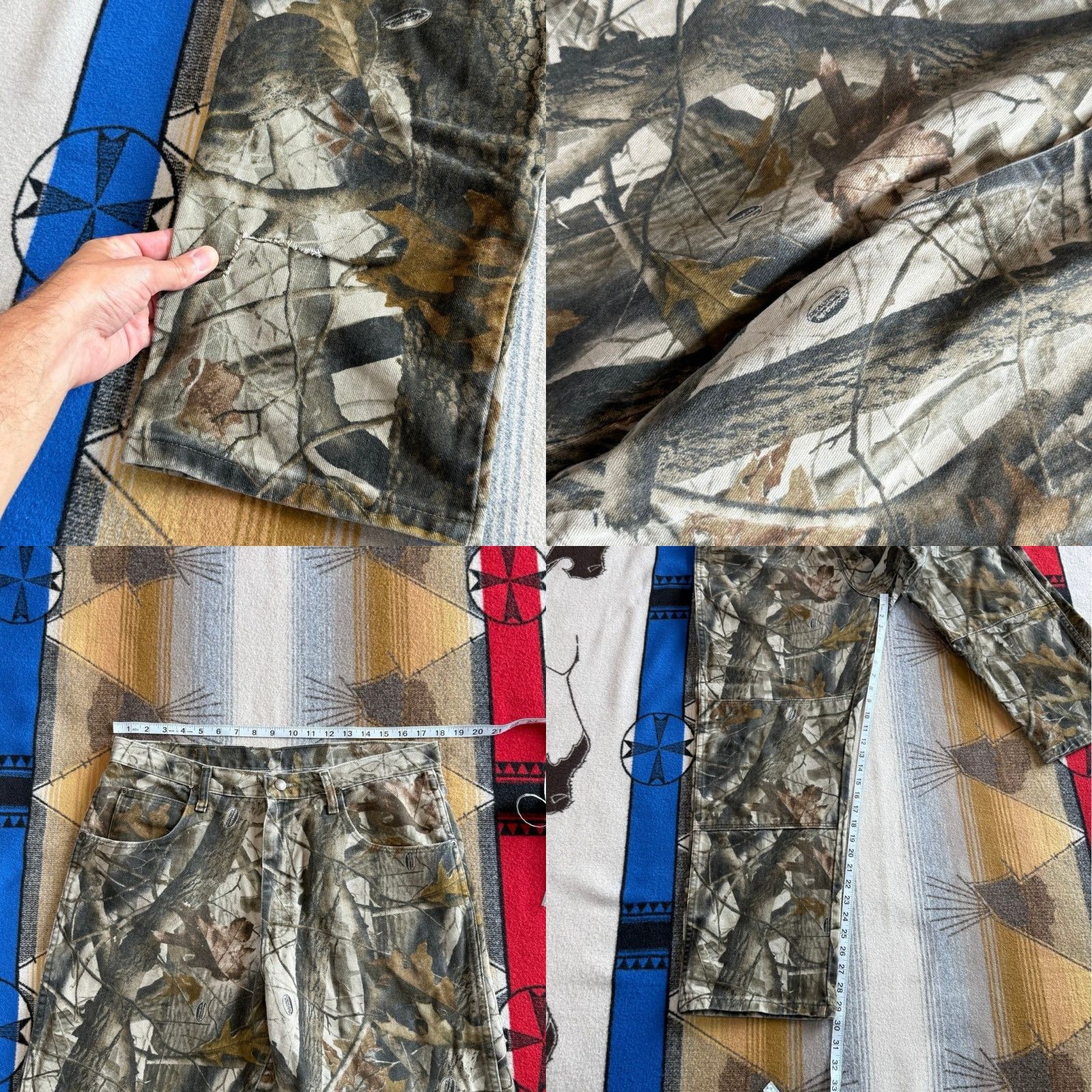 Wrangler VINTAGE Wrangler Realtree Camo Camouflage Double Knee Jeans Size 36x30 Men 90s Y2K Brown Camouflage Pattern Straight Zip Inseam 30 Regular 36 Mens Size US 36 / EU 52 - 8 Thumbnail