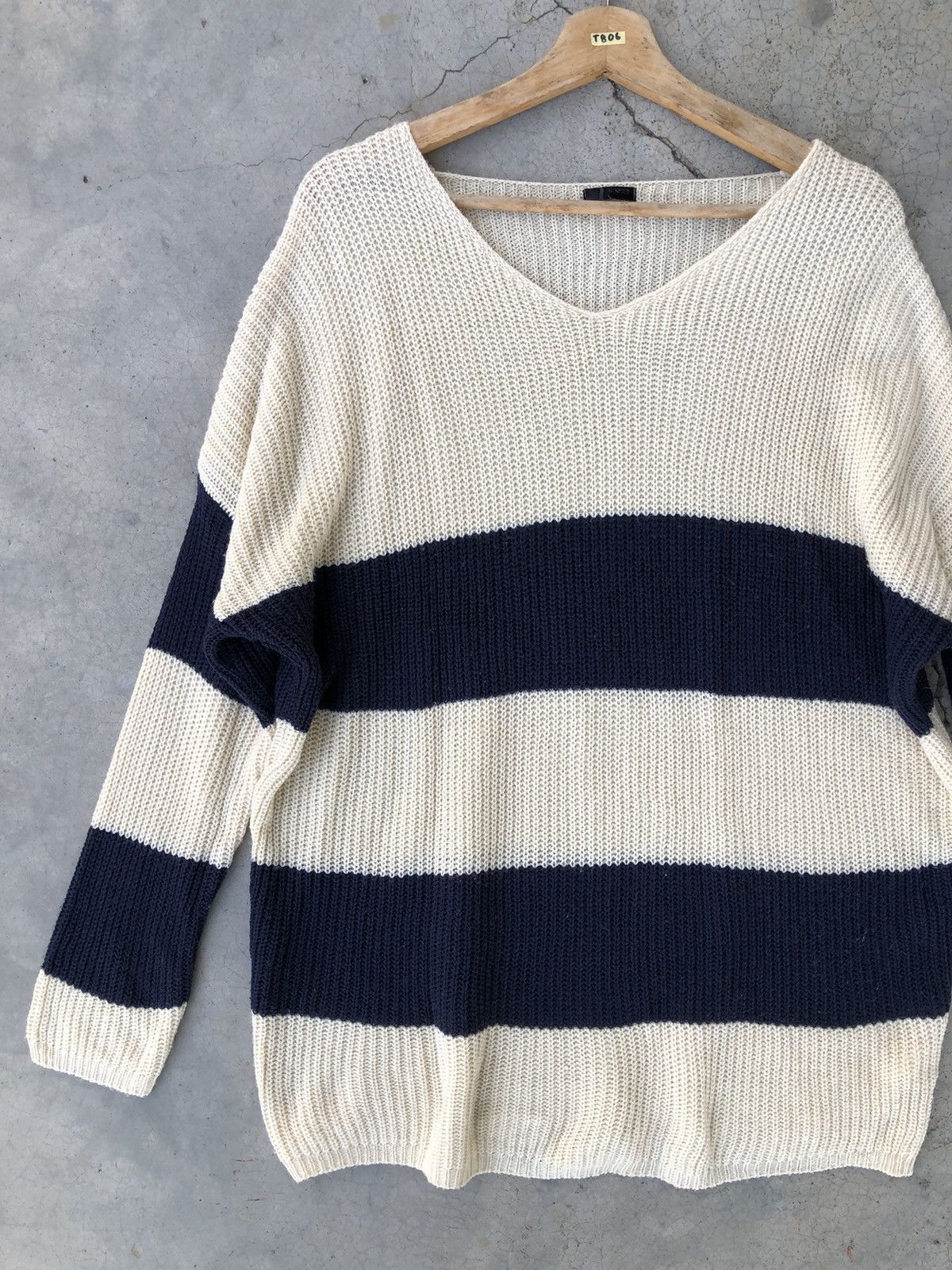 Japanese Brand Vintage Stripe Knitsweater, Coats, Jacket Pullover Size US XL / EU 56 / 4 - 3 Thumbnail