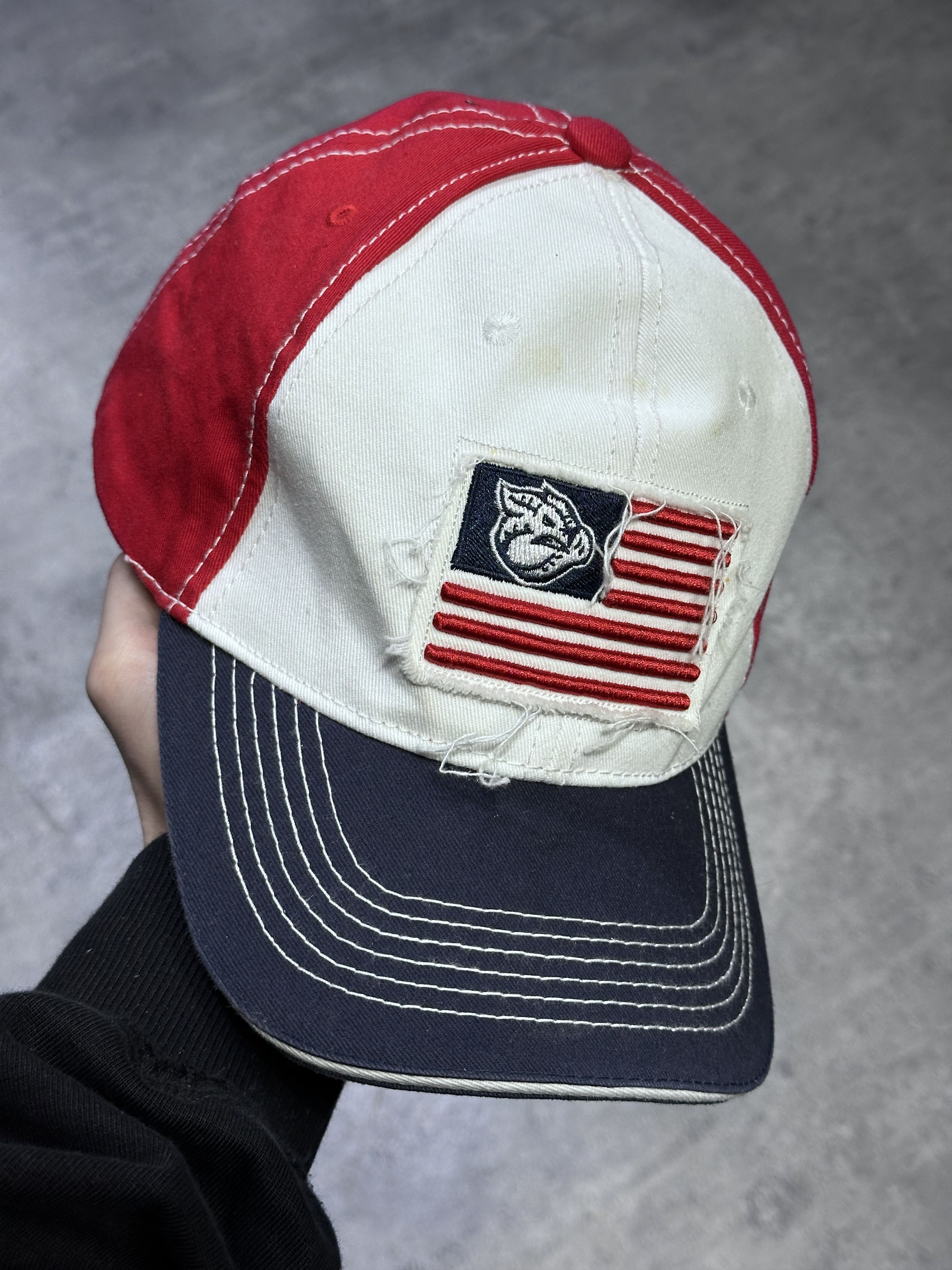 Vintage USA flag patch hat dog Size ONE SIZE - 1 Thumbnail