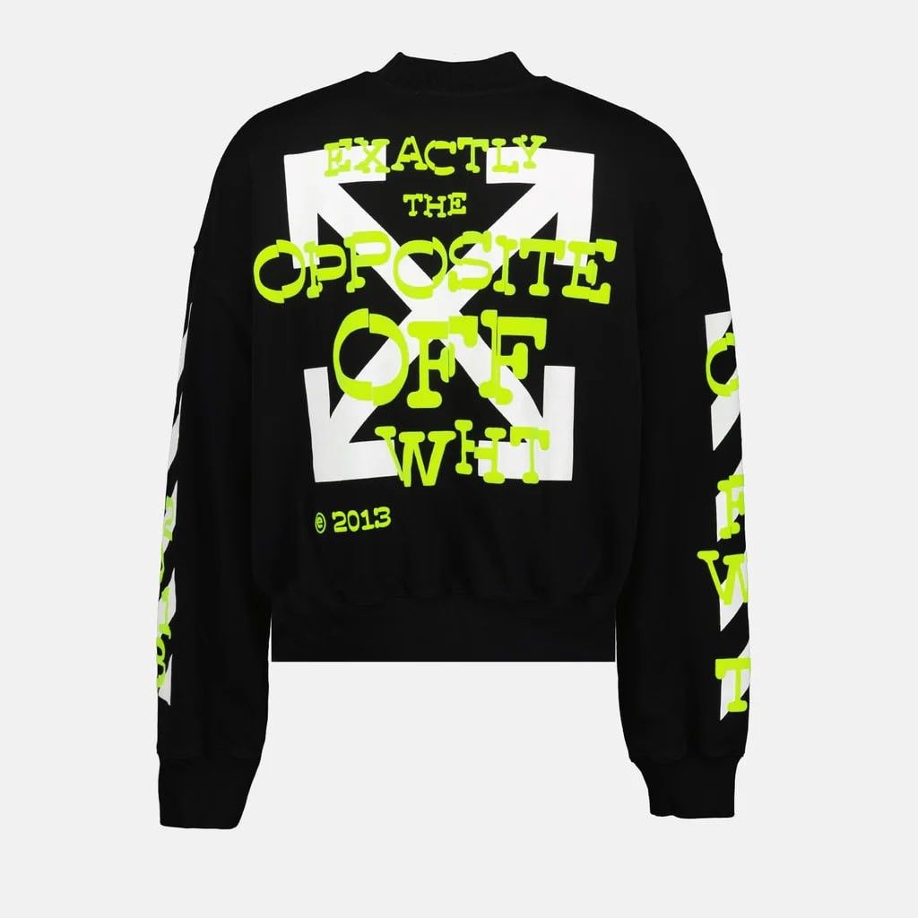 Vintage OFF-WHITE Opposite Arrow Handmad cropped sweatshirt crop top Size L / US 10 / IT 46 - 2 Thumbnail