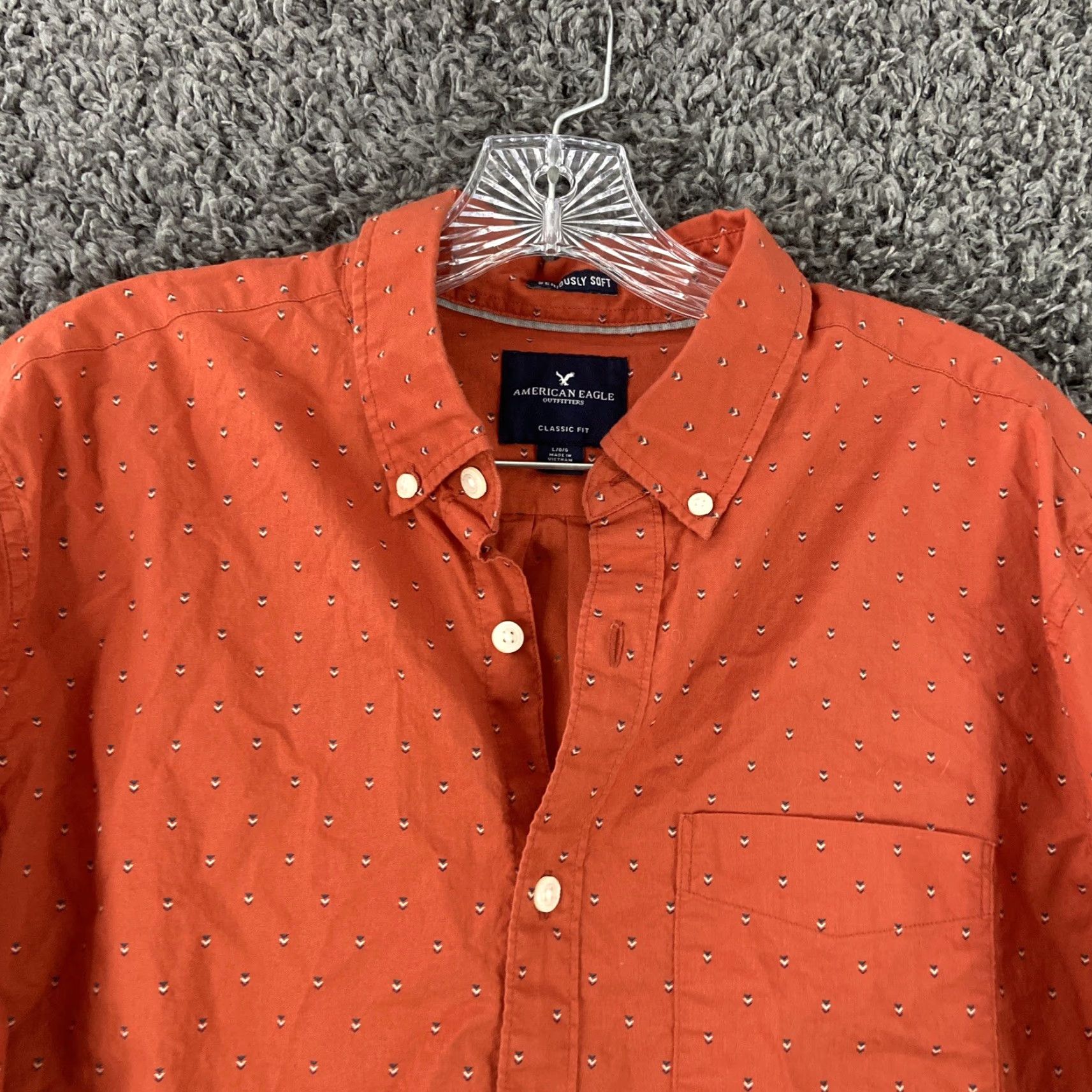 American Eagle Outfitters AMERICAN EAGLE OUTFITTERS Seriously Soft Button-Up Shirt L Multicolor Long Sleeve Mens Size US L / EU 52-54 / 3 - 5 Thumbnail