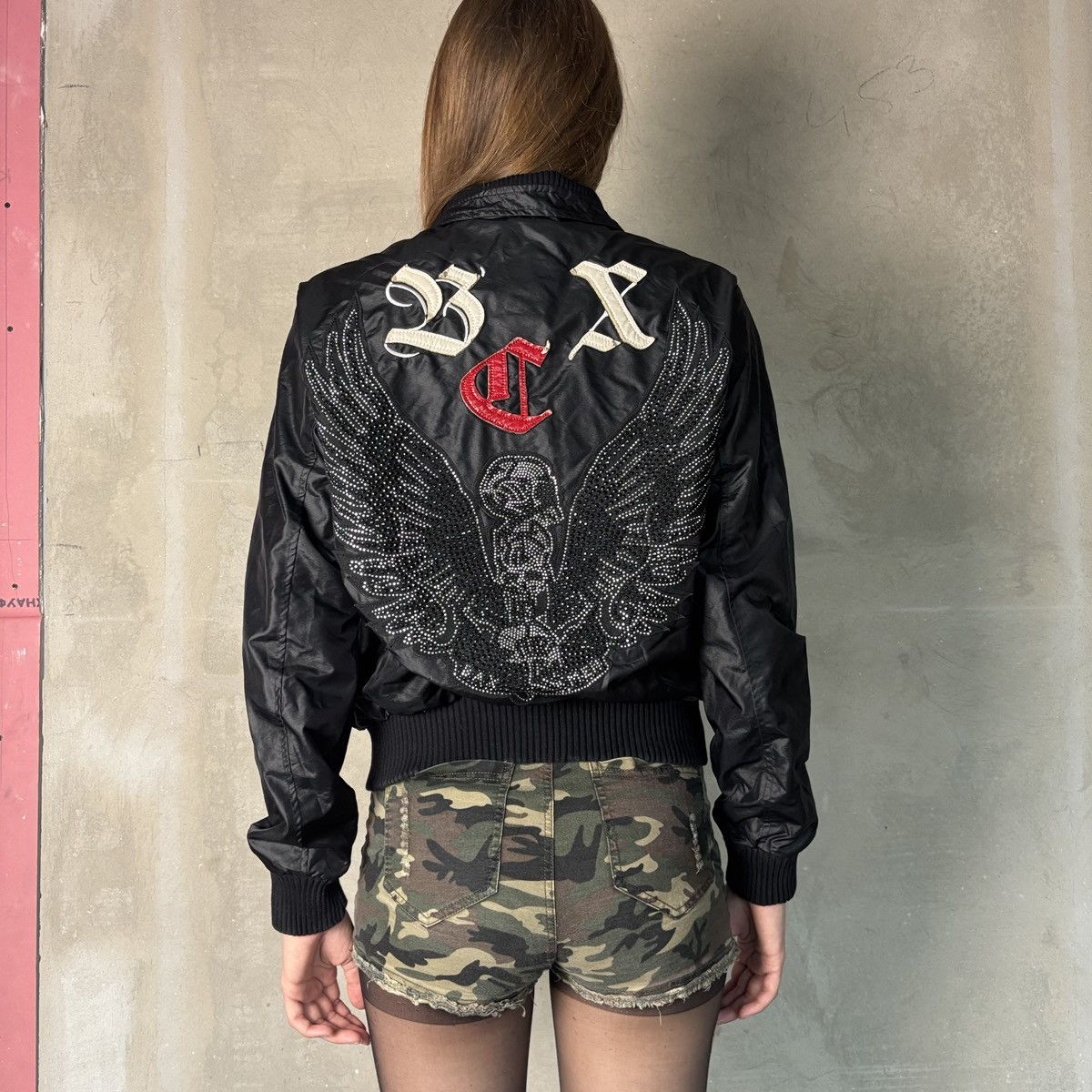 Hysteric Glamour 2000s Bikers printed light bomber jacket with rhinestones Size M / US 6-8 / IT 42-44 - 1 Thumbnail