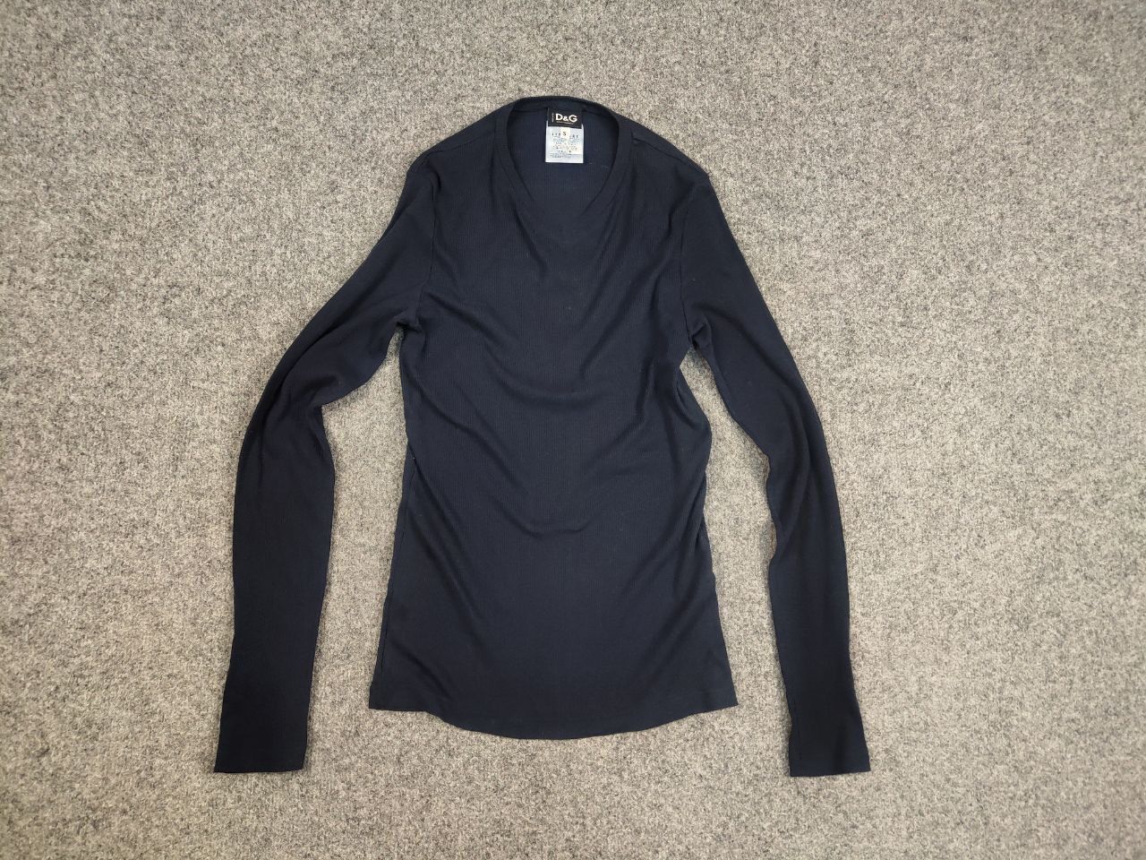 Dolce & Gabbana Dolce & Gabbana Vintage 90's dark blue ribbed long sleeve Size US S / EU 44-46 / 1 - 10 Thumbnail
