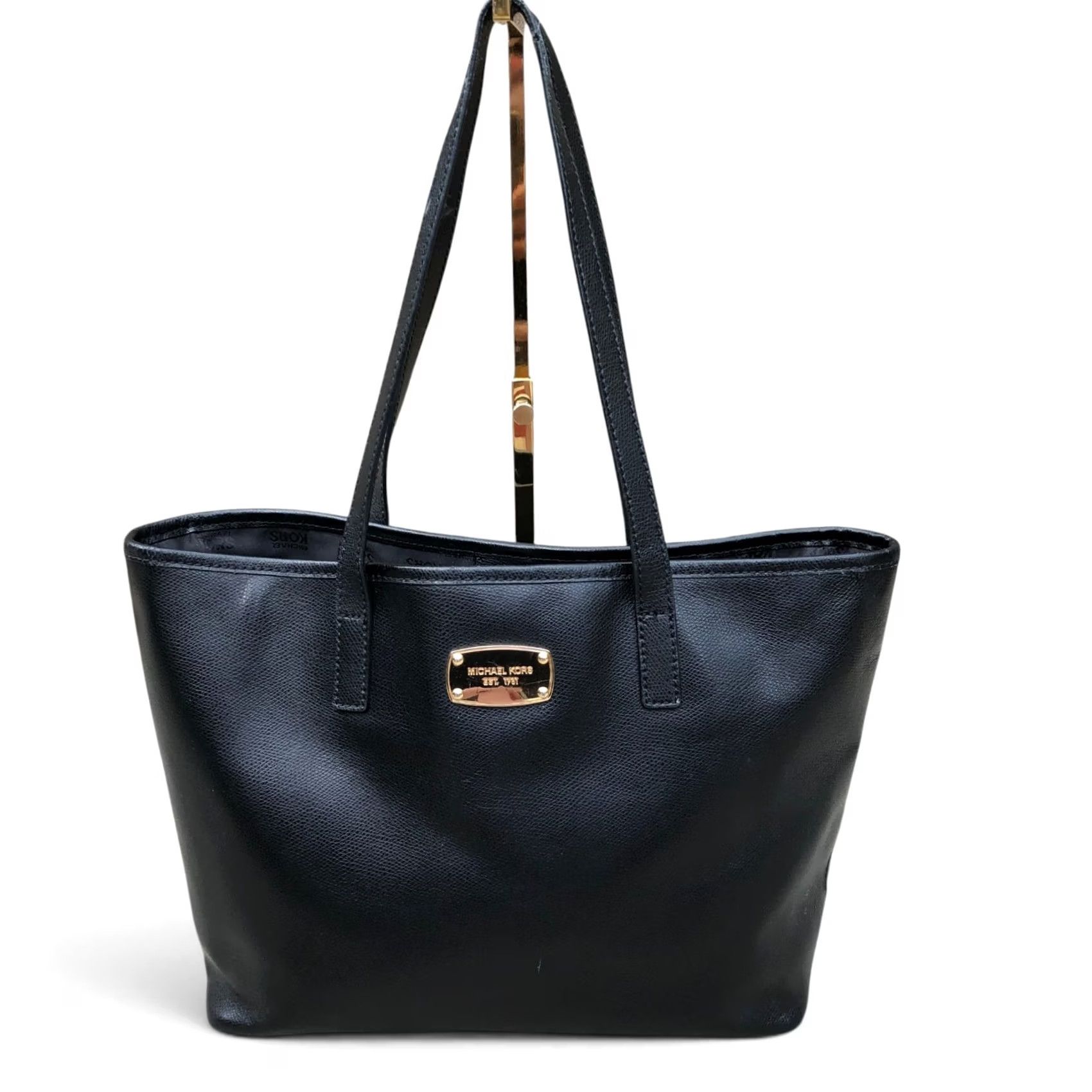 Michael Kors Michael Kors Jet Set Saffiano Tote Bag Purse Women's Black Shoulder Hand Bag Tote - 15" W x 10" H x 4" D - Leather - Jet Set Travel - Designer Size ONE SIZE - 2 Thumbnail
