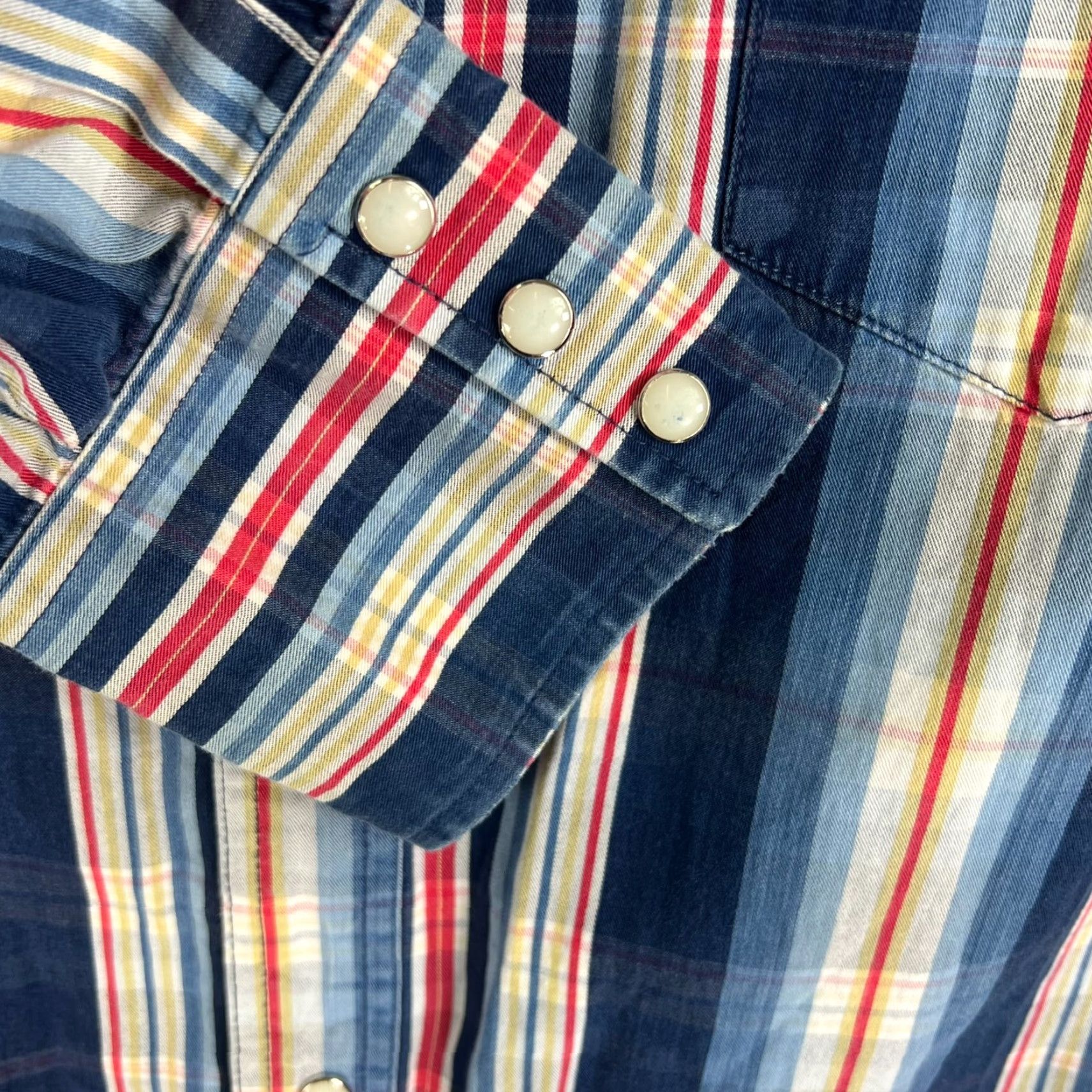 Wrangler VINTAGE Wrangler Western Shirt Men XL Blue Striped Long Sleeve Button-Up Western Theme Size US XL / EU 56 / 4 - 4 Thumbnail