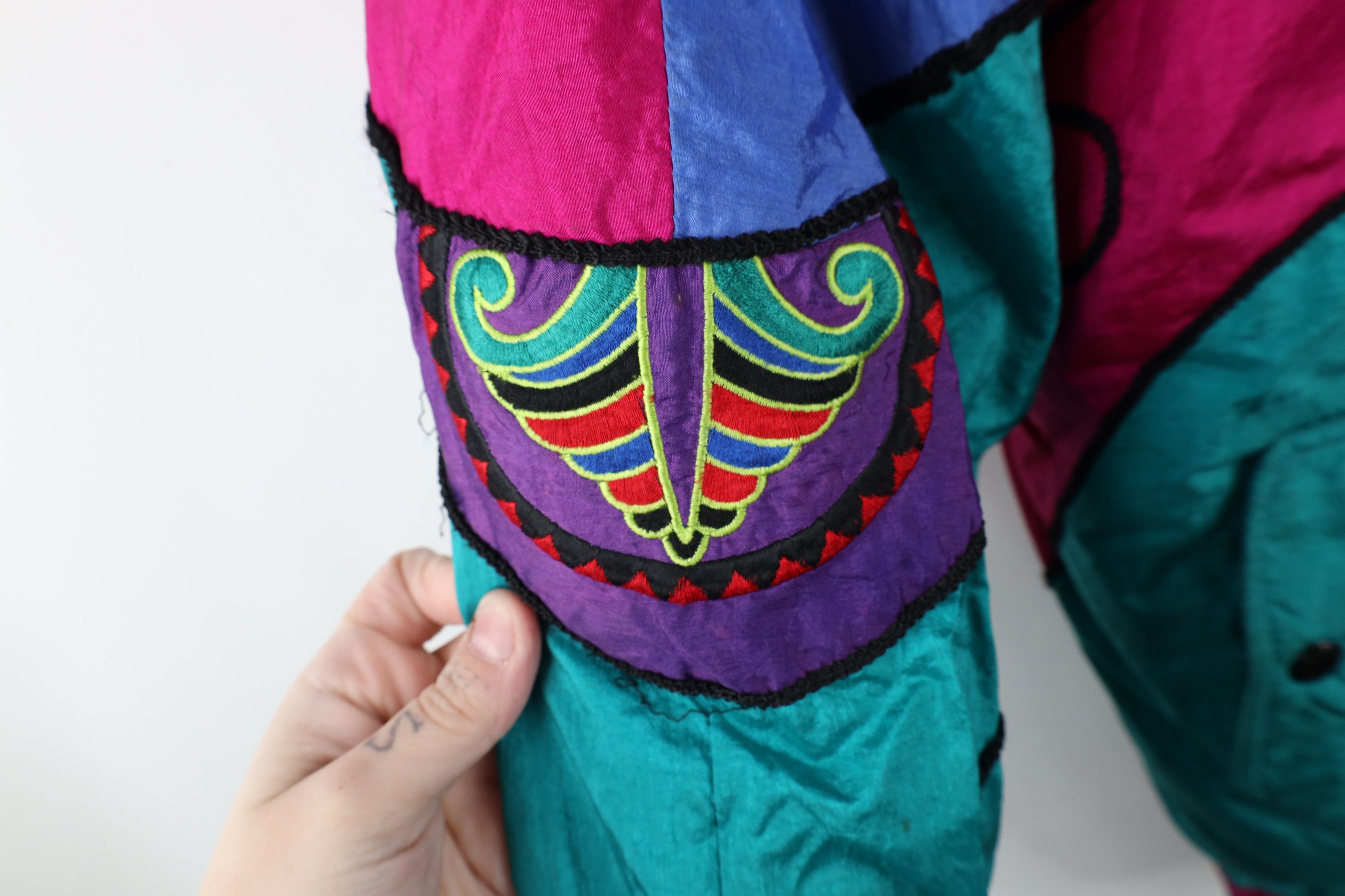 Vintage Vintage 90s Streetwear Abstract Rainbow Puffer Jacket Size L / US 10 / IT 46 - 6 Thumbnail