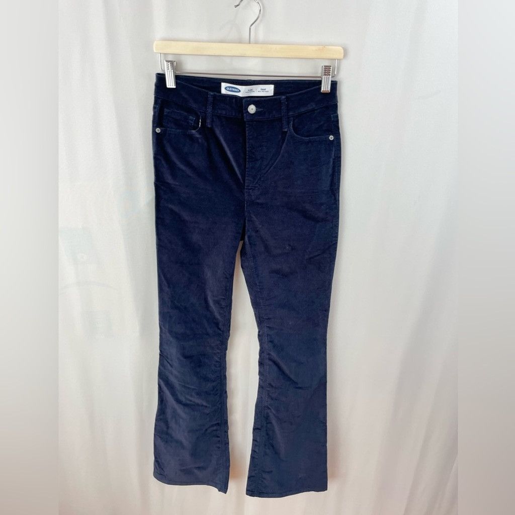 Other Old Navy Navy Extra High Rise Flare Velvet Jeans Size 4 Size 27" / US 4 / IT 40 - 2 Thumbnail