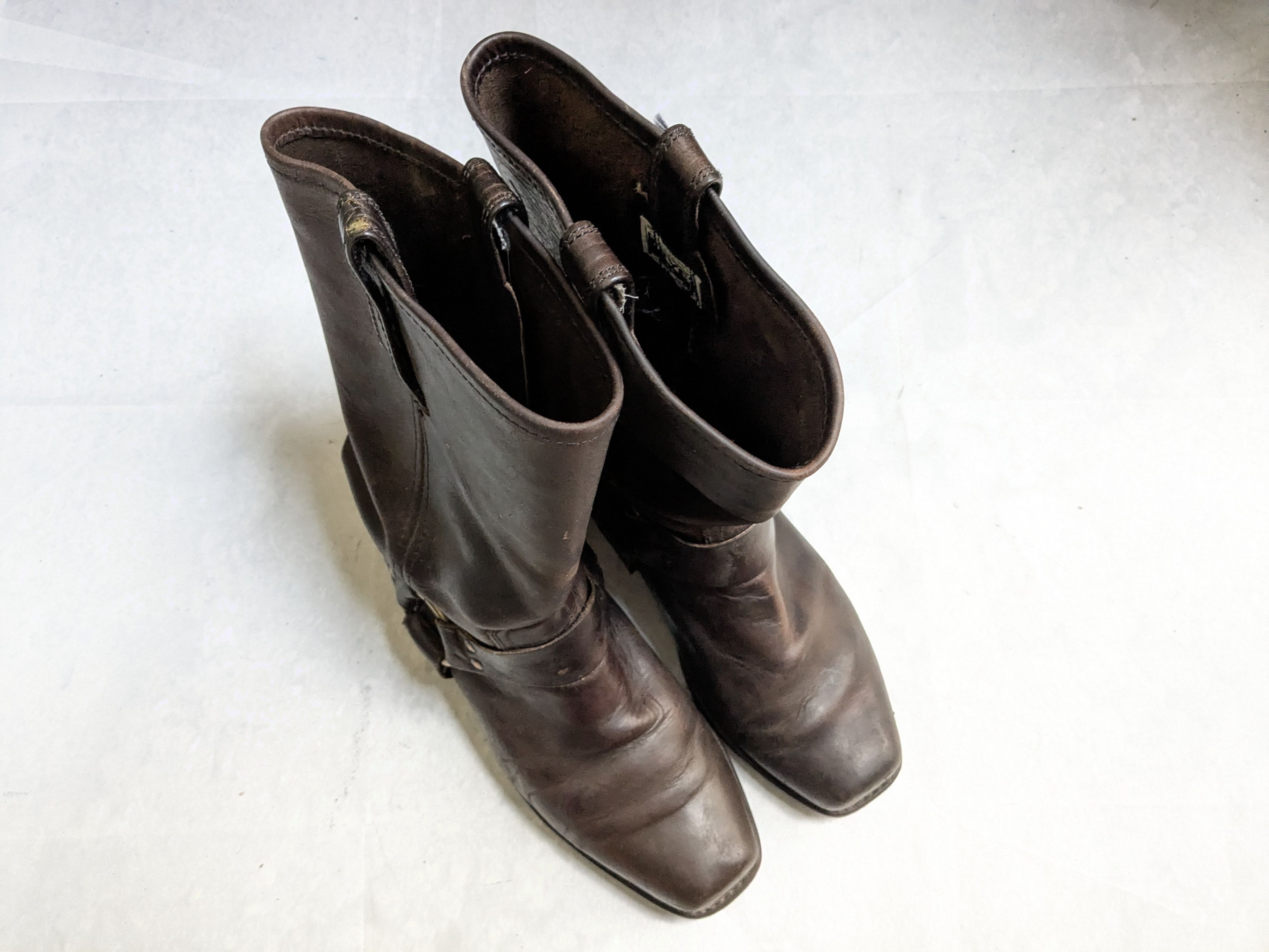 Frye Frye Harness Boots Brown 10.5 M Leather Buckle Strap Size US 10.5 / EU 43-44 - 4 Thumbnail