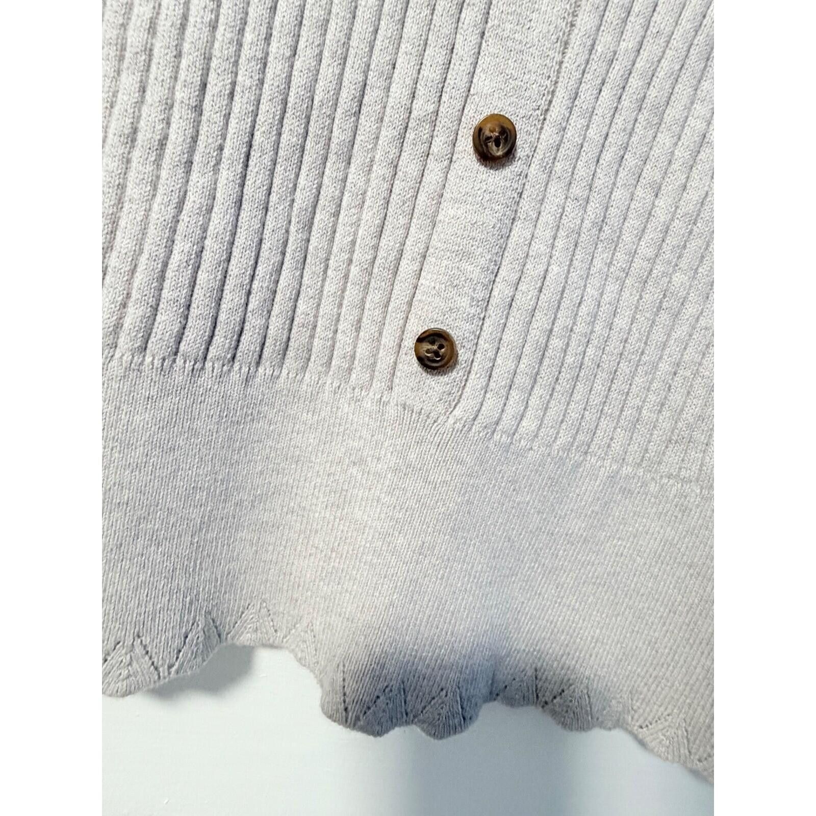 Express Express Ribbed Knit Tank Top Womens S Gray Button Front Size S / US 4 / IT 40 - 3 Thumbnail