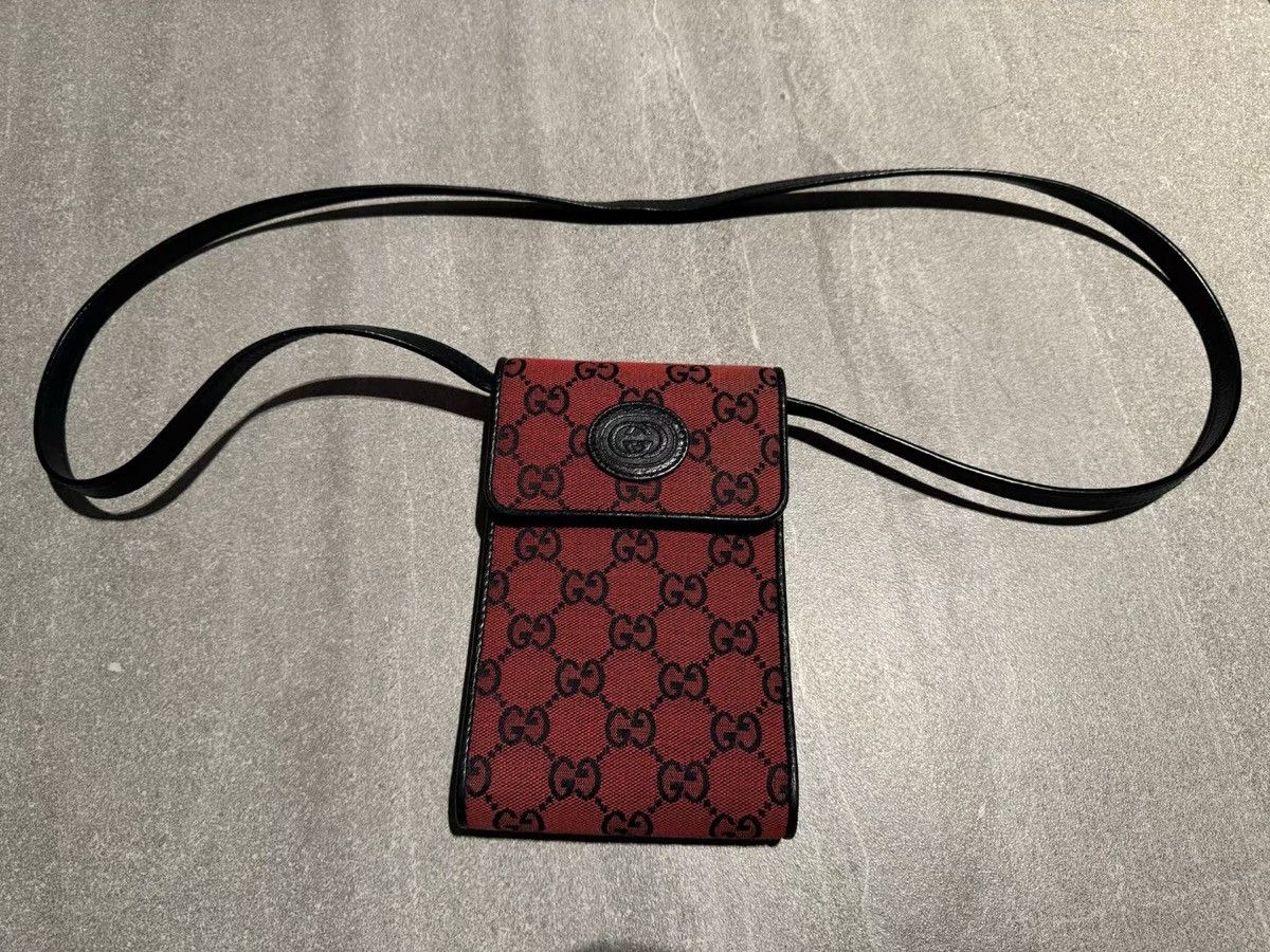 Gucci GUCCI Phone Case Shoulder Bag Canvas Red Size ONE SIZE - 1 Thumbnail