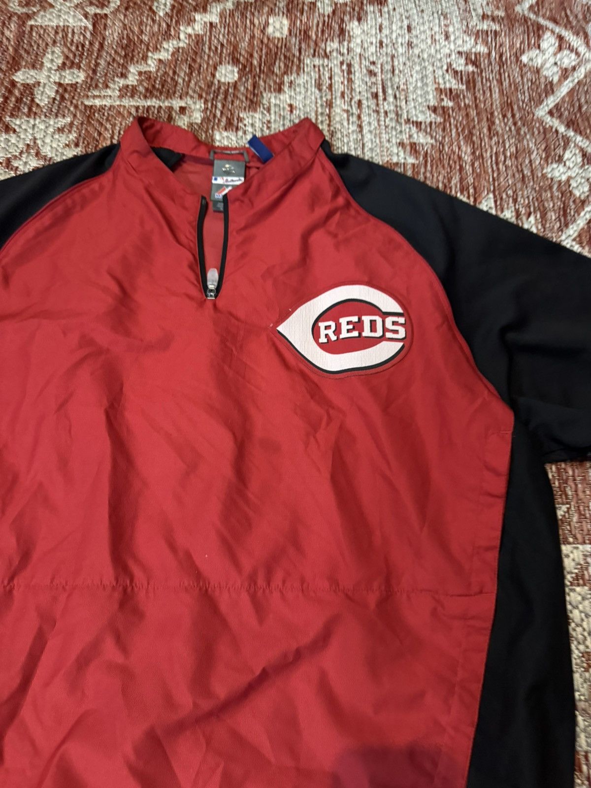 Majestic Cincinnati Reds Gameday Windbreaker Size XL Red and Black Size US XL / EU 56 / 4 - 2 Thumbnail