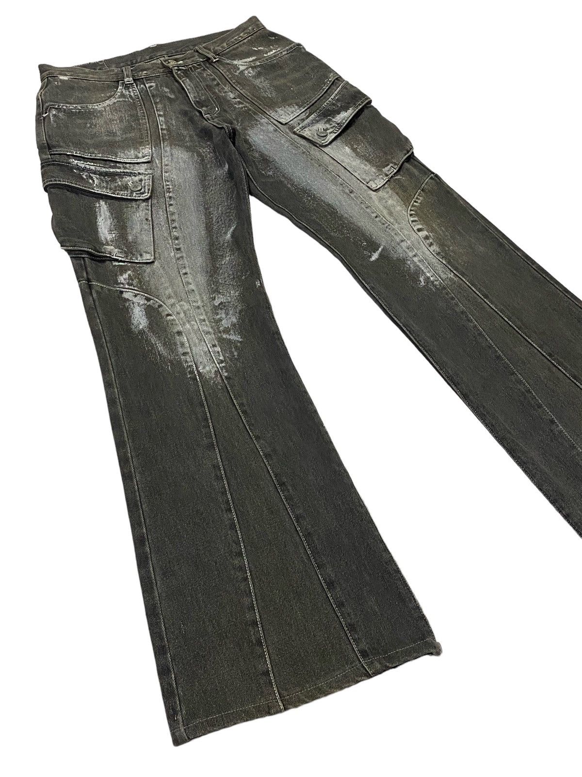 If Six Was Nine × Japanese Brand Berning Sho Flared Cargo Jeans Size US 30 / EU 46 - 21 Thumbnail