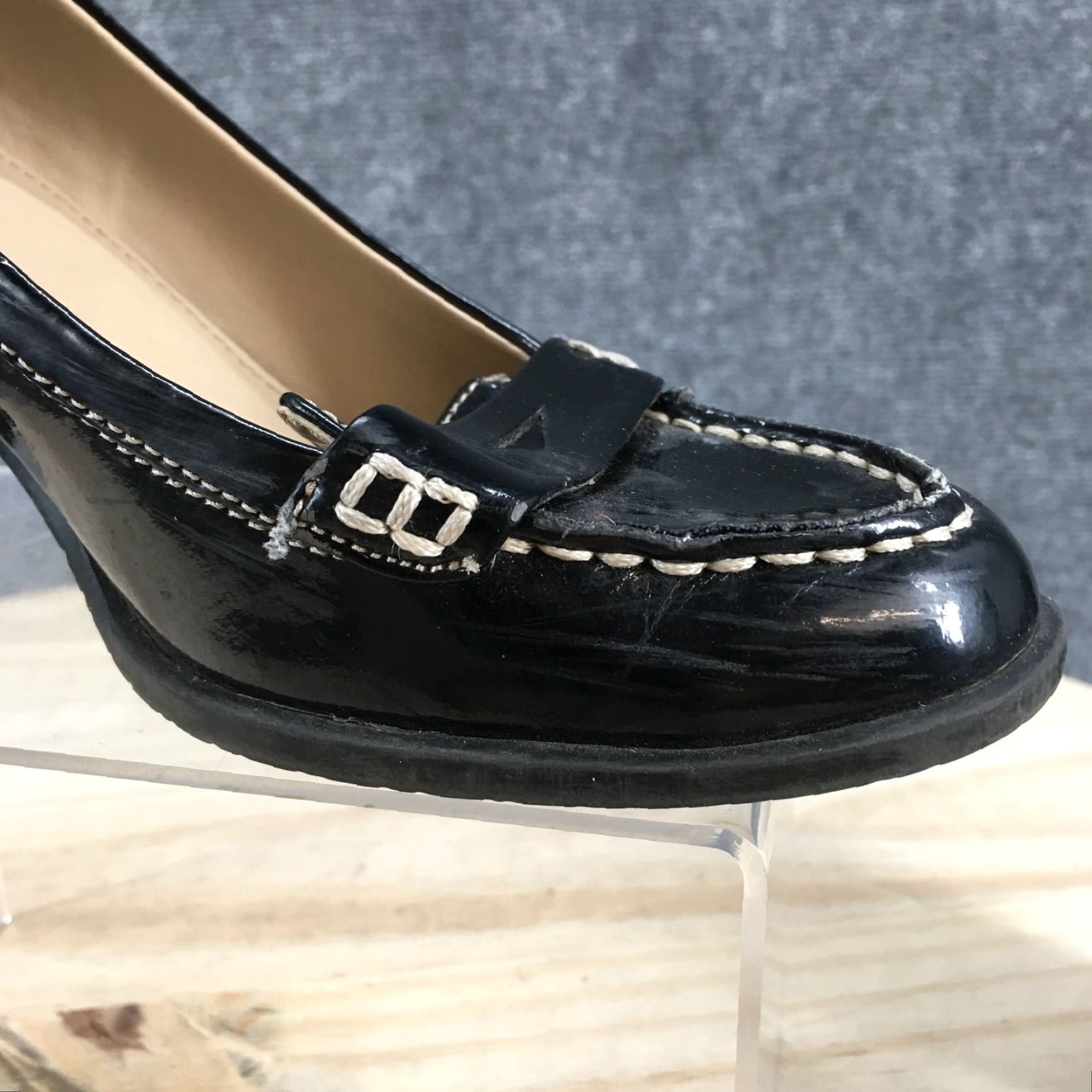 Vintage Bandolino Shoes Womens 7.5 M Dress Pump High Heels Slip On Black Faux Leather - Pump, Bandolino, Shoes, Womens, 7.5 M, Black, Faux Leather, High Heel Size M / US 6-8 / IT 42-44 - 5 Thumbnail