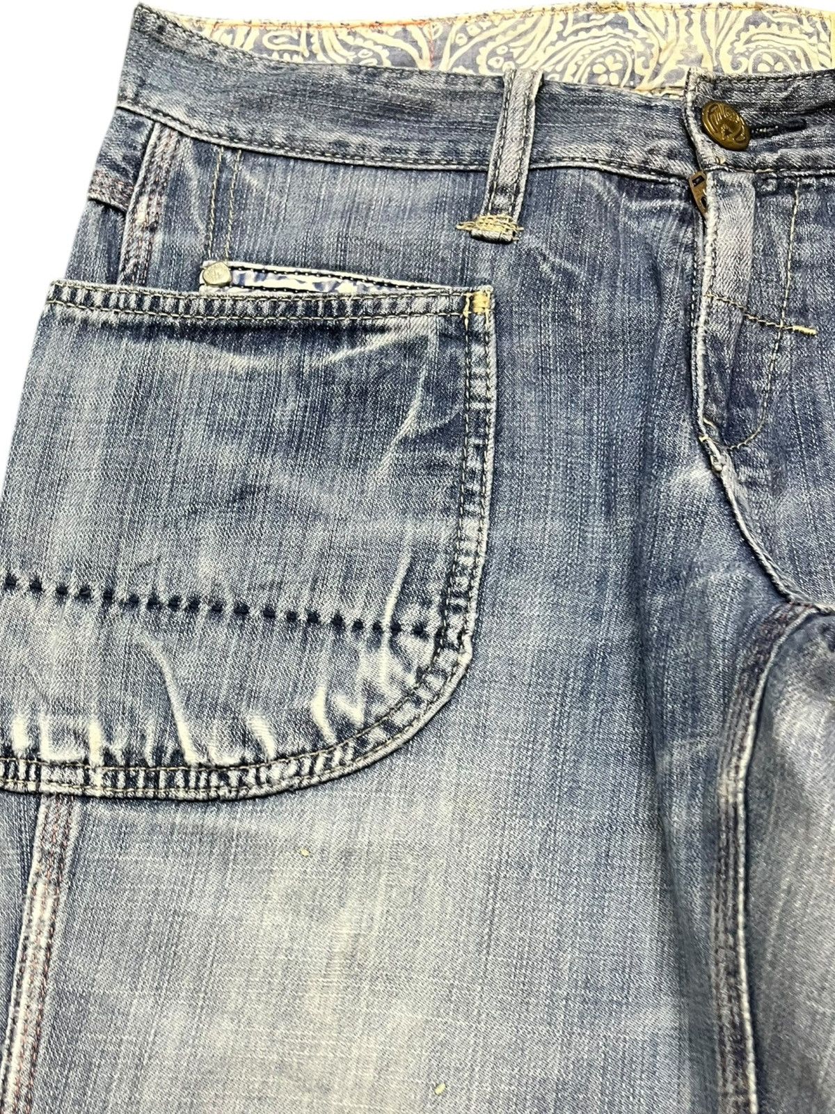Antigua Vintage Antgauge Cargo Carpenter Distressed Denim Size US 30 / EU 46 - 3 Thumbnail