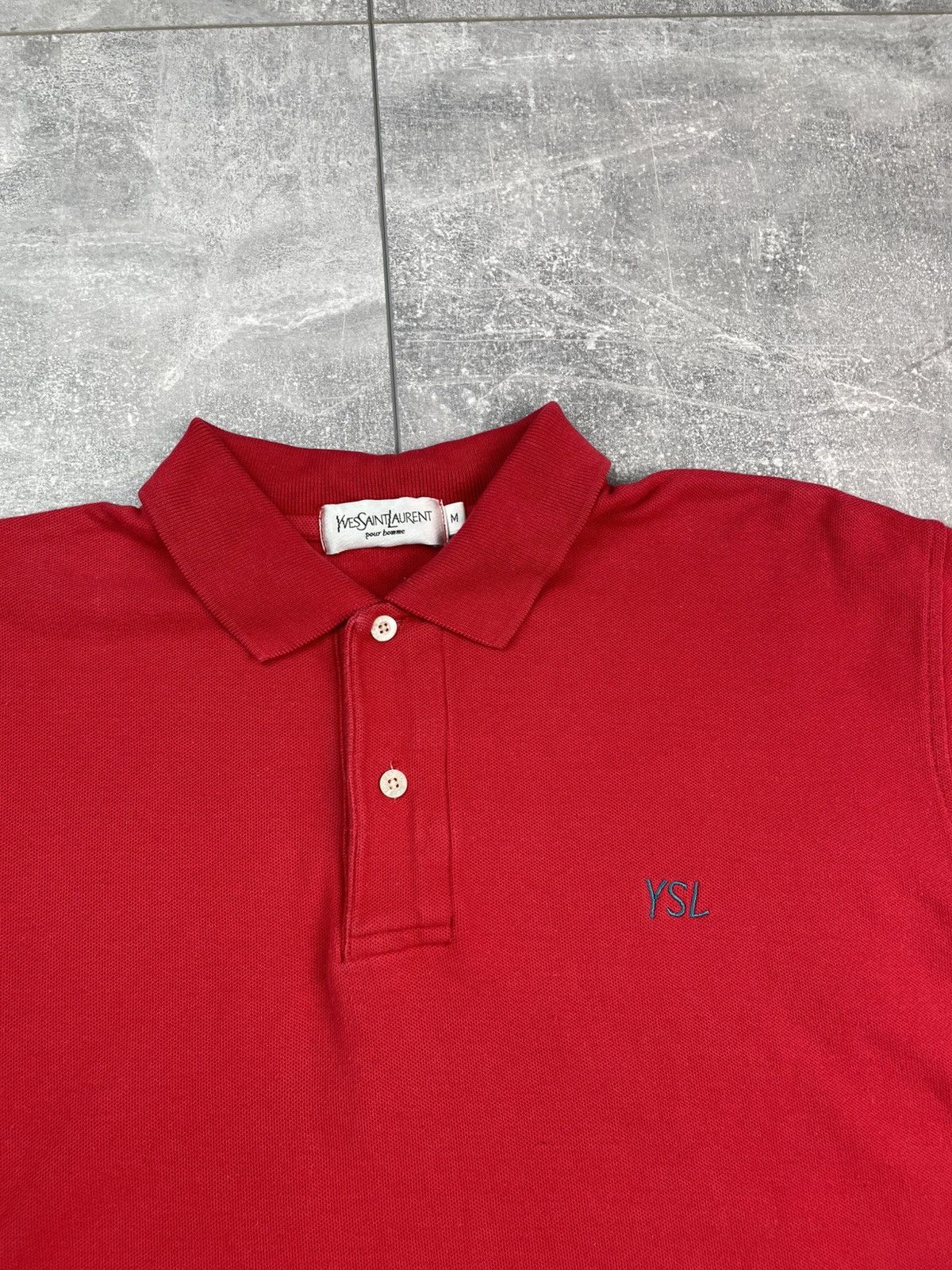 Vintage × Yves Saint Laurent Yves Saint Laurent YSL logo Polo T-shirt Size US M / EU 48-50 / 2 - 2 Thumbnail