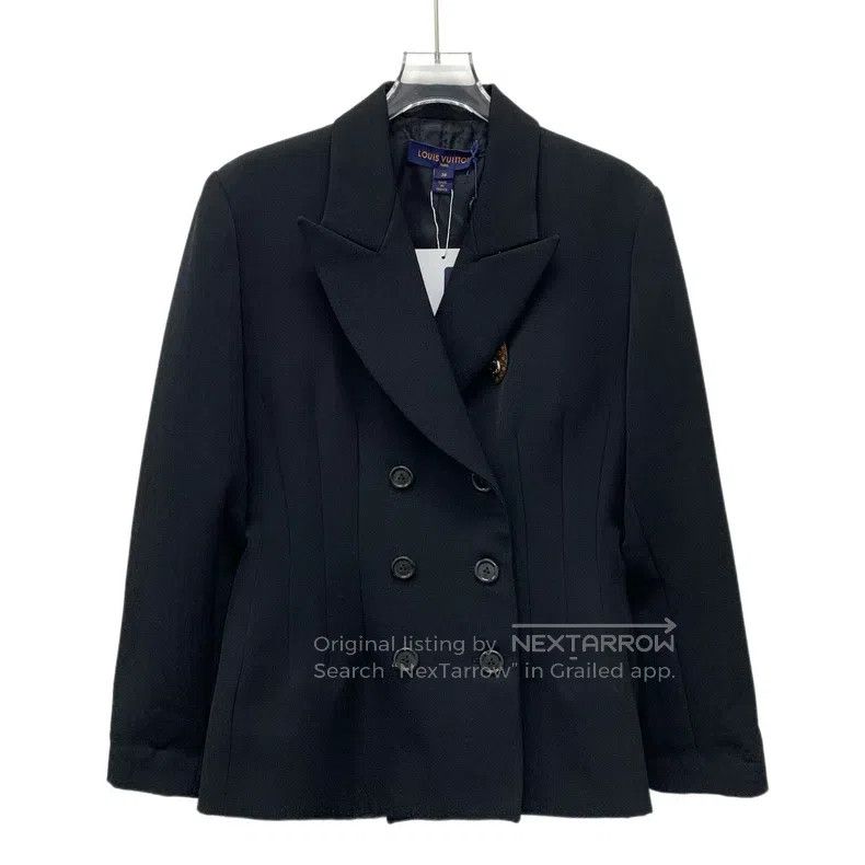 Louis Vuitton Louis Vuitton Black sheep wool lapel double-breasted long- Size XS / US 0-2 / IT 36-38 - 1 Thumbnail