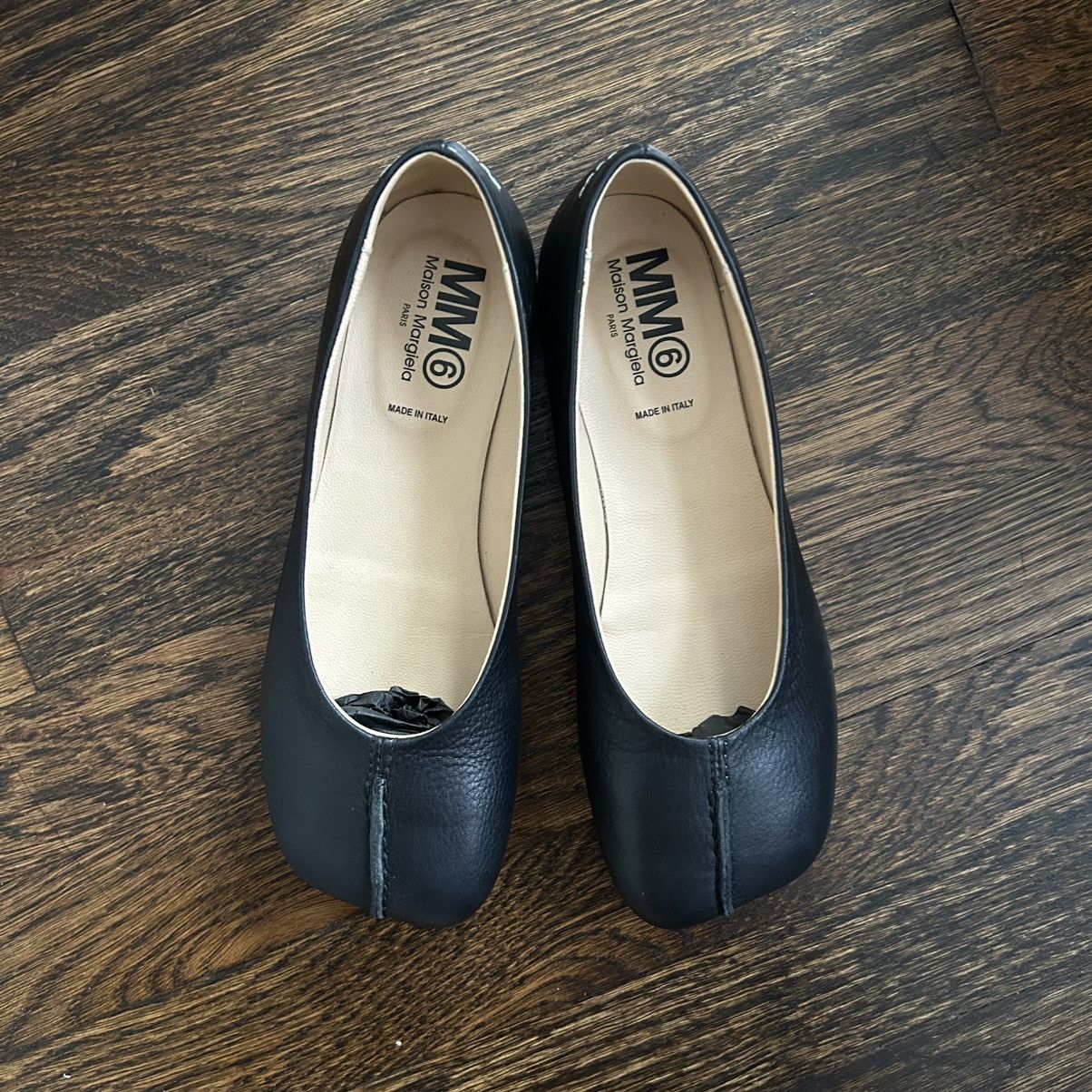 MM6 MM6 Maison Martin Margiela Black Leather Flats Petite Size 4 Size US 4 / IT 34 - 1 Thumbnail
