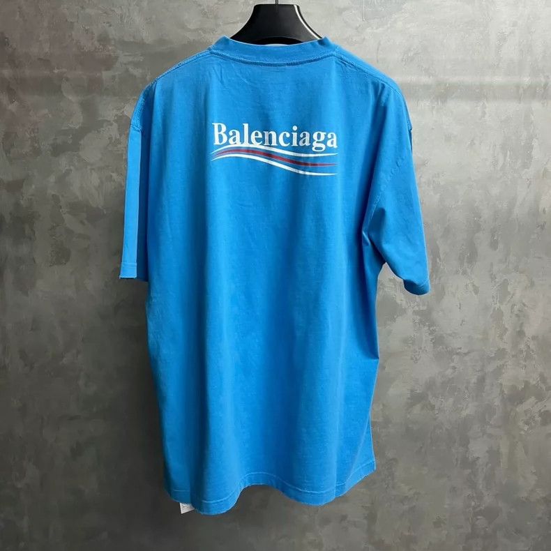 Balenciaga Balenciaga Blue logo monogram printed short-sleeved T-shir Size US M / EU 48-50 / 2 - 2 Thumbnail