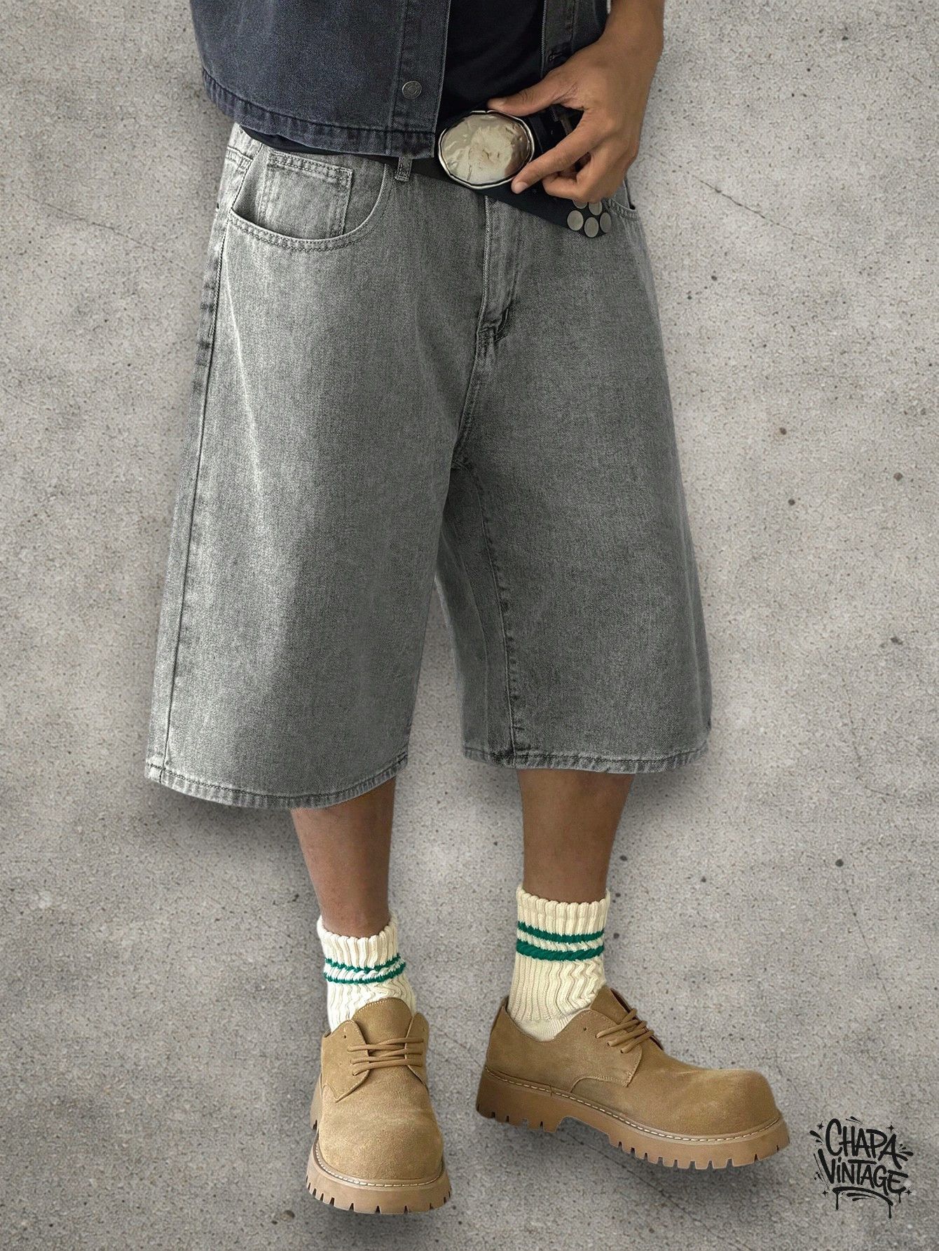 Japanese Brand Washed denim shorts Size US 32 / EU 48 - 4 Thumbnail