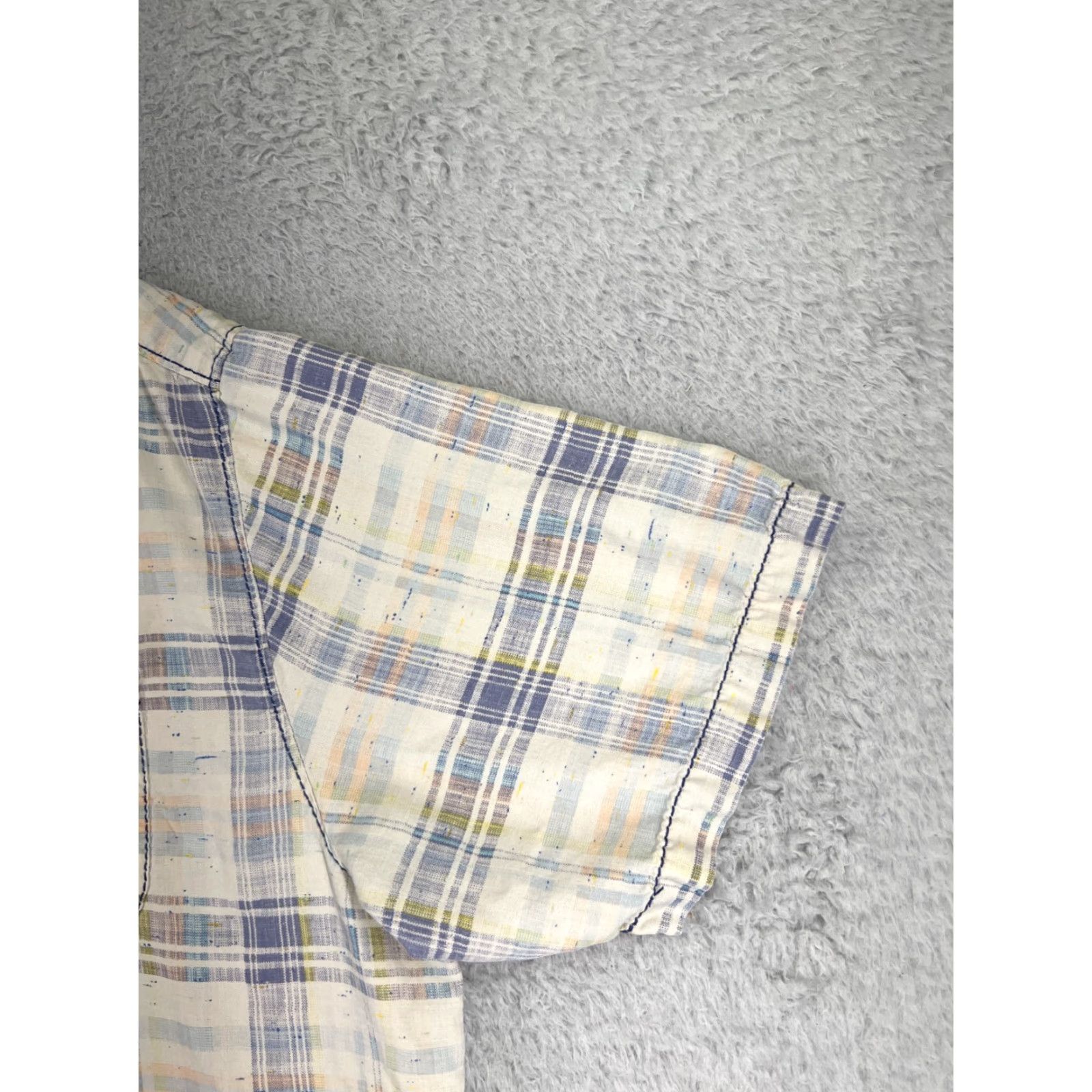 Tommy Bahama Tommy Bahama Shirt Men 2XL Beige Blue Plaid Button Up 100% Silk Pocket Vintage: No Size US XXL / EU 58 / 5 - 2 Thumbnail