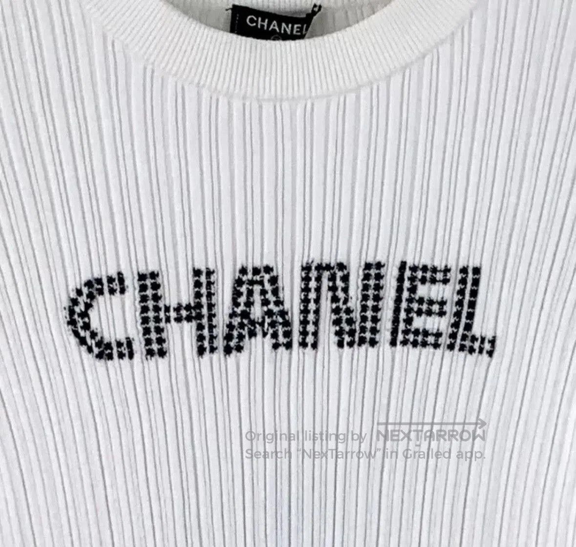 Chanel Chanel White Knit Short Sleeve Top. Size M / US 6-8 / IT 42-44 - 4 Thumbnail