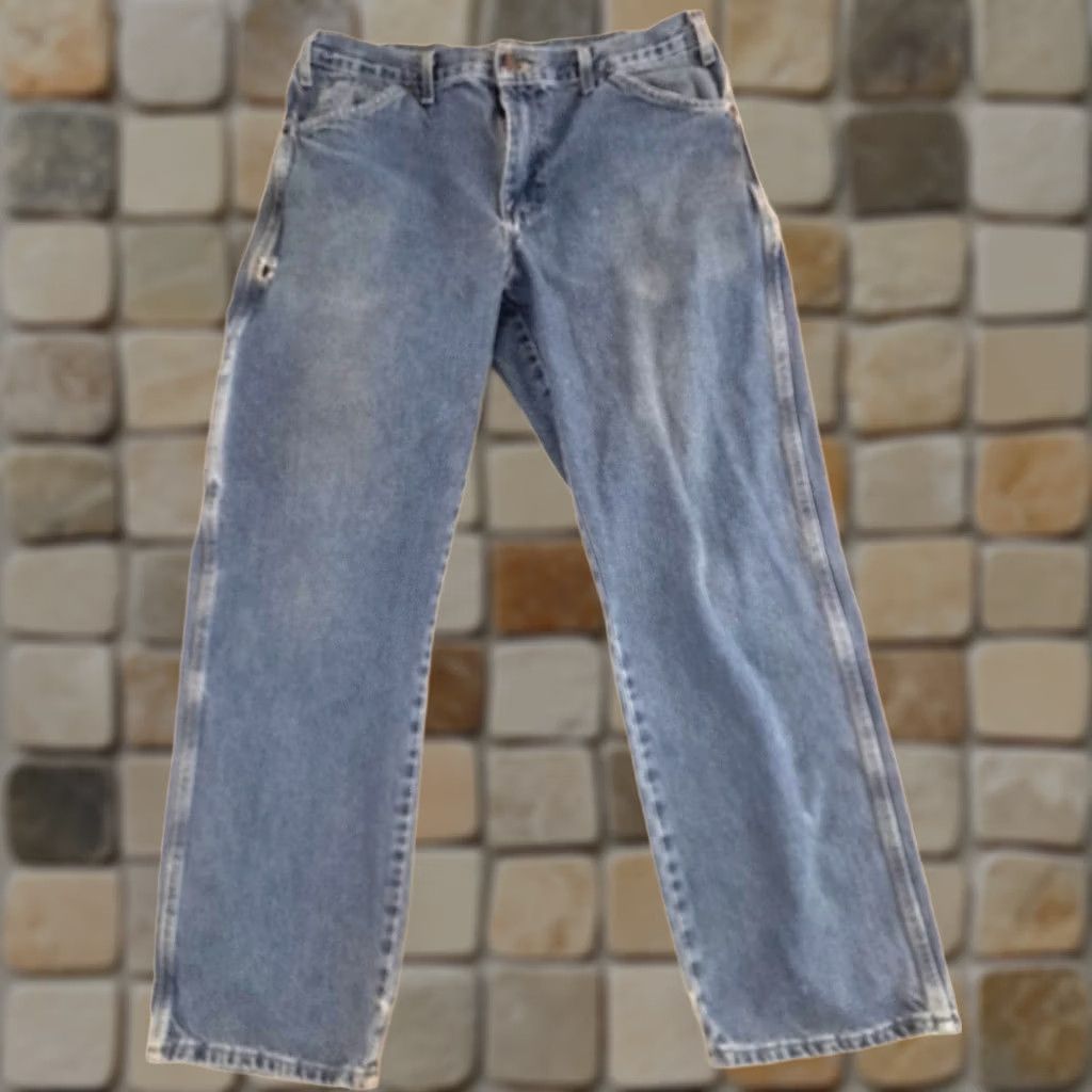 Dickies VINTAGE Dickies Jeans Carpenter 34 Men's Denim 5-Pocket Straight Inseam 30 Blue Cotton Regular Waist 34 Size 34 Size US 34 / EU 50 - 1 Thumbnail