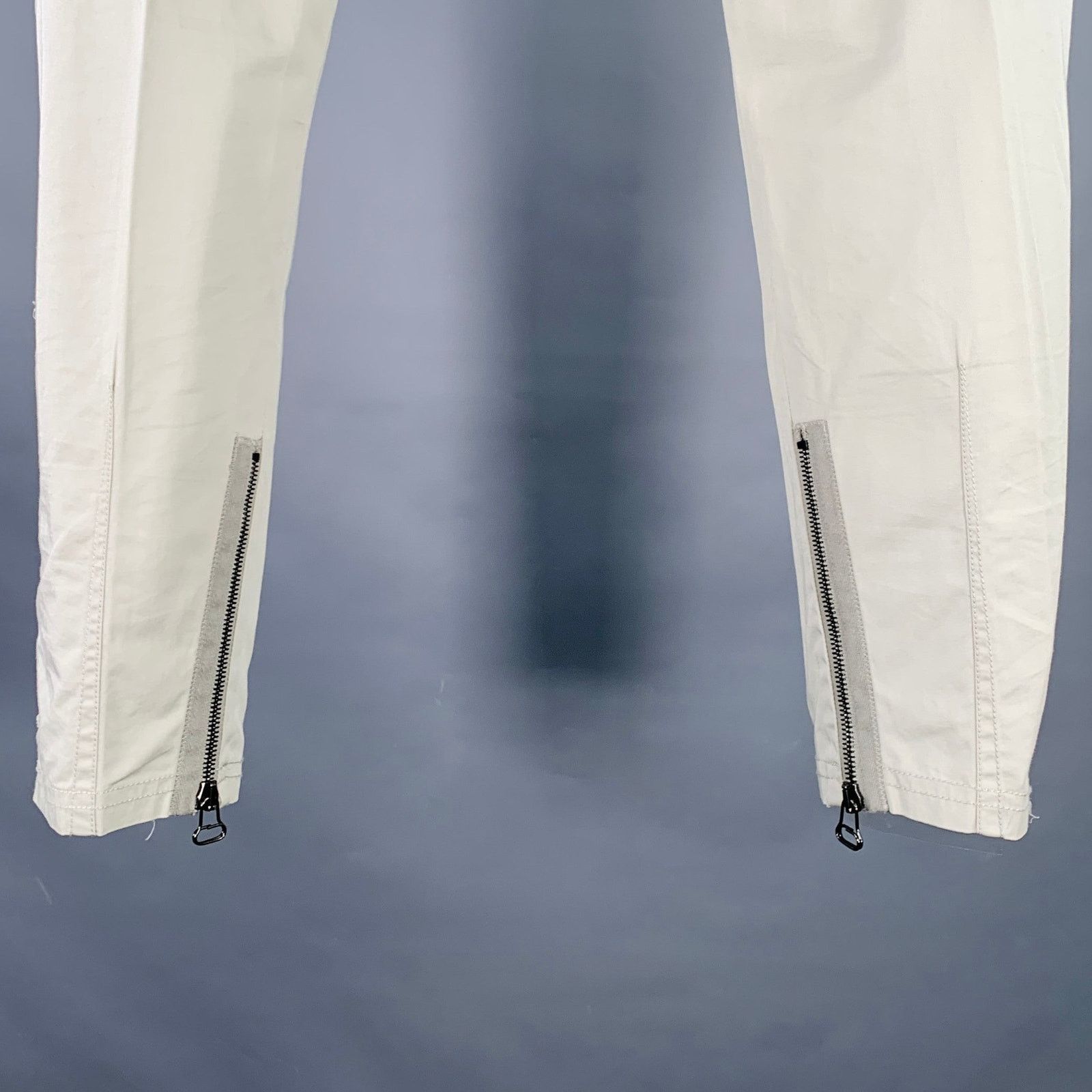 Lanvin LANVIN Size 32 Ivory Cotton Ankle Zip Flat Front Dress Pants Size US 32 / EU 48 - 4 Thumbnail