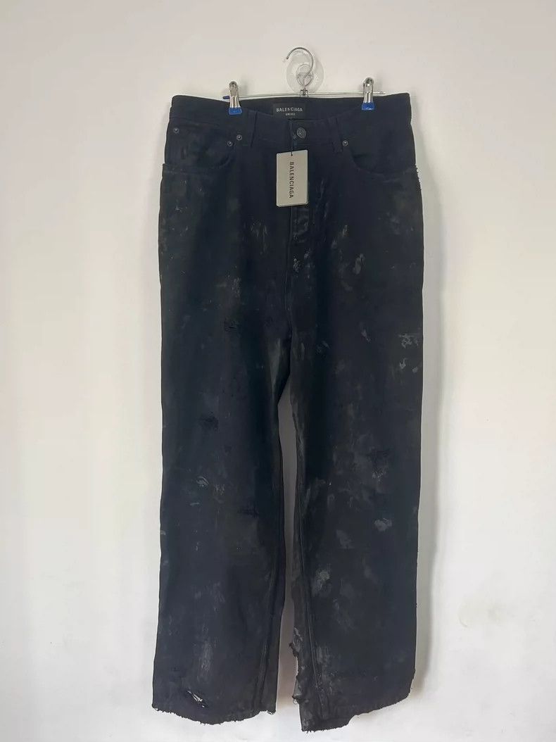 Balenciaga Super Destroy Black Denim Pants-dmc