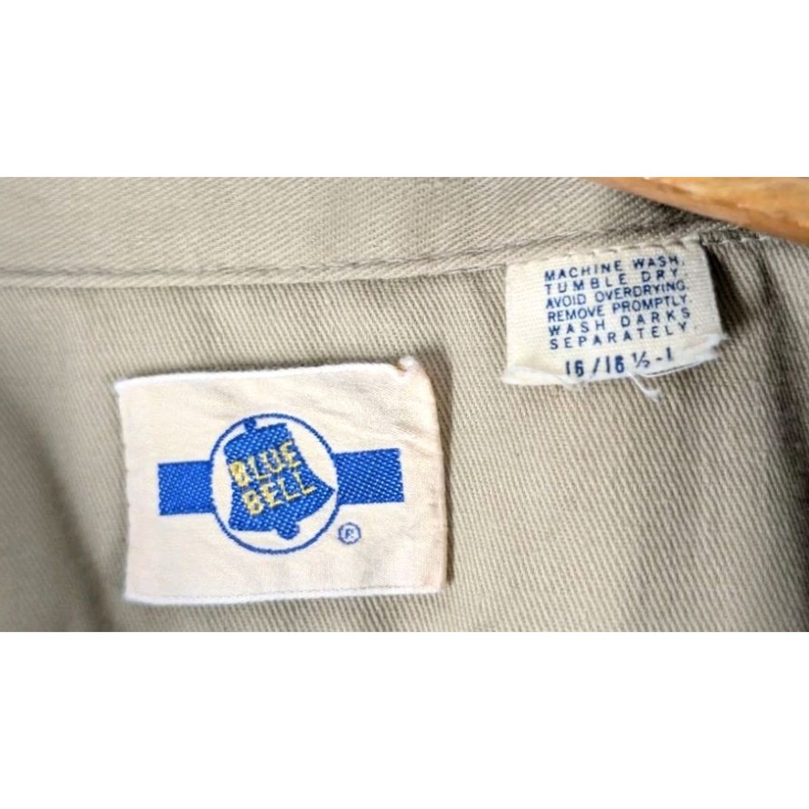 Vintage VINTAGE Blue Bell Wrangler Uniform Work Shirt Brown 60s 70s USA Large 16.5 Beige Cotton Button-Front Rockabilly Mens Size US XL / EU 56 / 4 - 4 Thumbnail