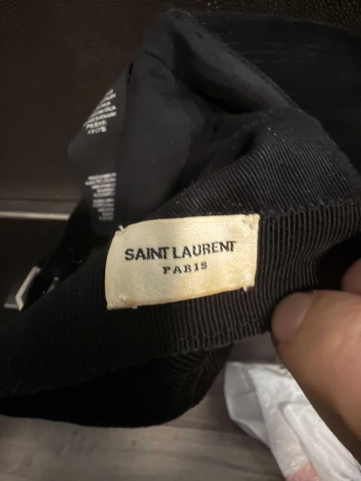 Saint Laurent Paris Saint Laurent Paris Black Cotton Velour Cap Size ONE SIZE - 4 Thumbnail