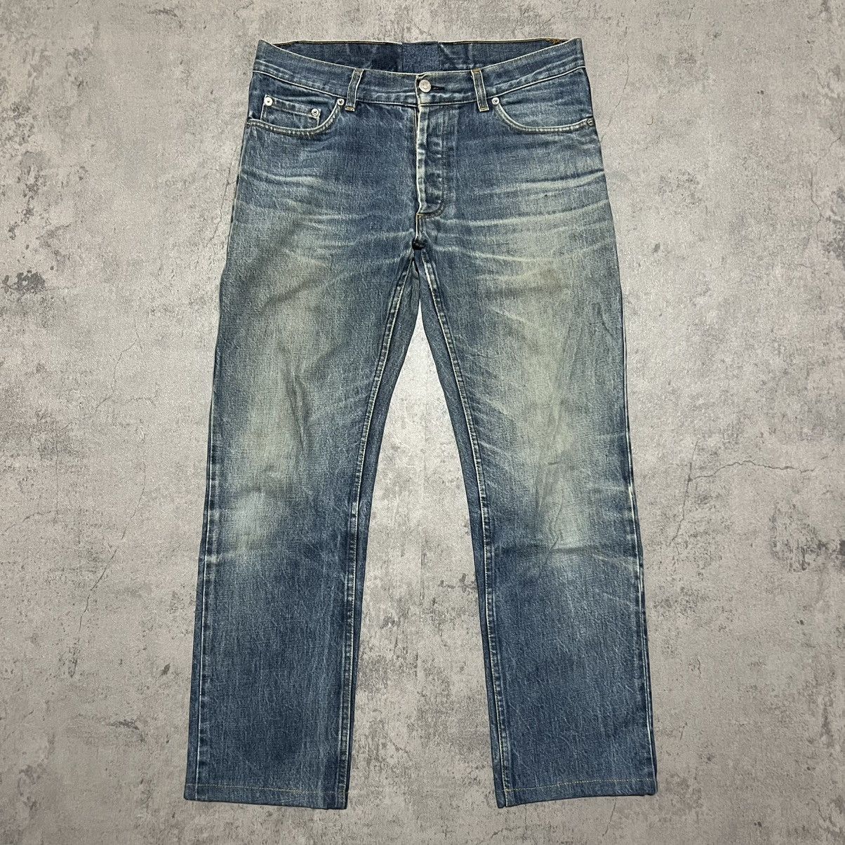 Helmut Lang Helmut Lang 1998 Worn & Altered Classic Raw Denim Cut Jeans Size US 34 / EU 50 - 2 Thumbnail