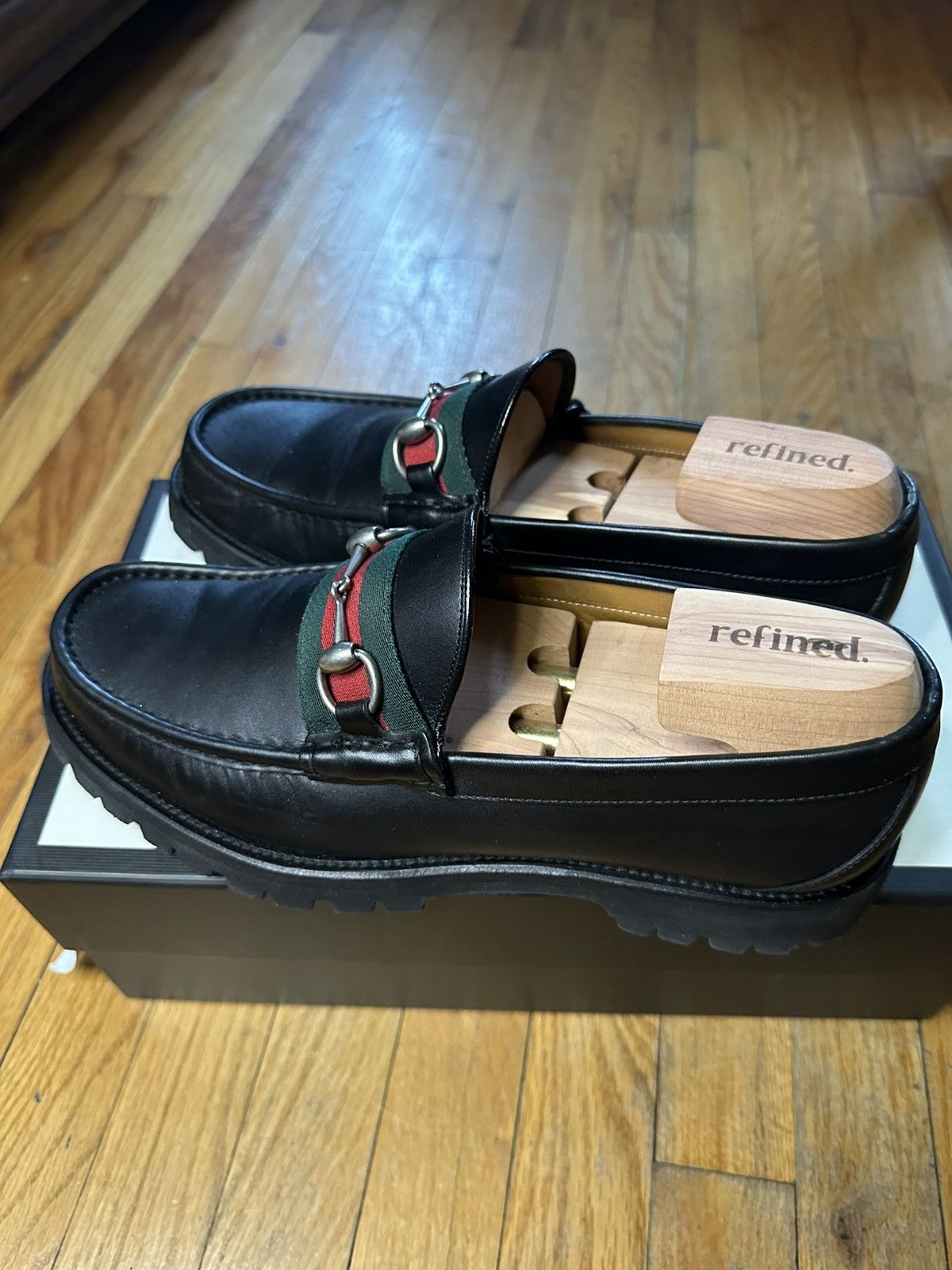Gucci Gucci Web Horsebit Loafer Lug Sole Size US 10 / EU 43 - 2 Thumbnail