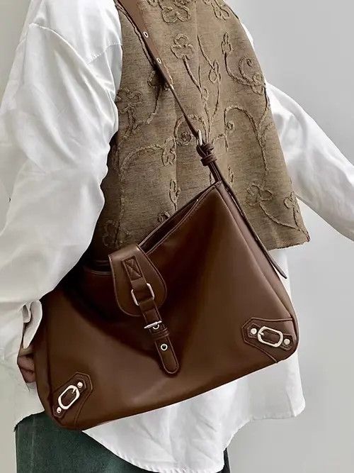 Vintage Retro y2 versatile shoulder bag for women brown Size ONE SIZE - 1 Thumbnail