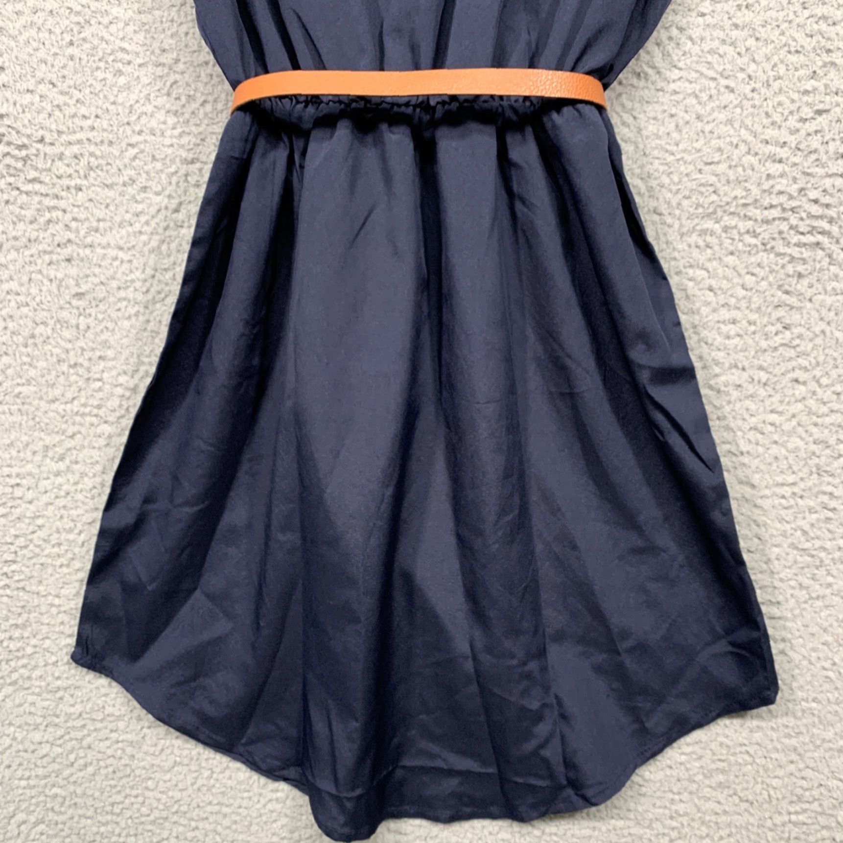 Vintage Women’s Blue Short Dress L Belts Collared Button Short Sleeve NWOT Regular Size 28" / US 6 / IT 42 - 6 Thumbnail