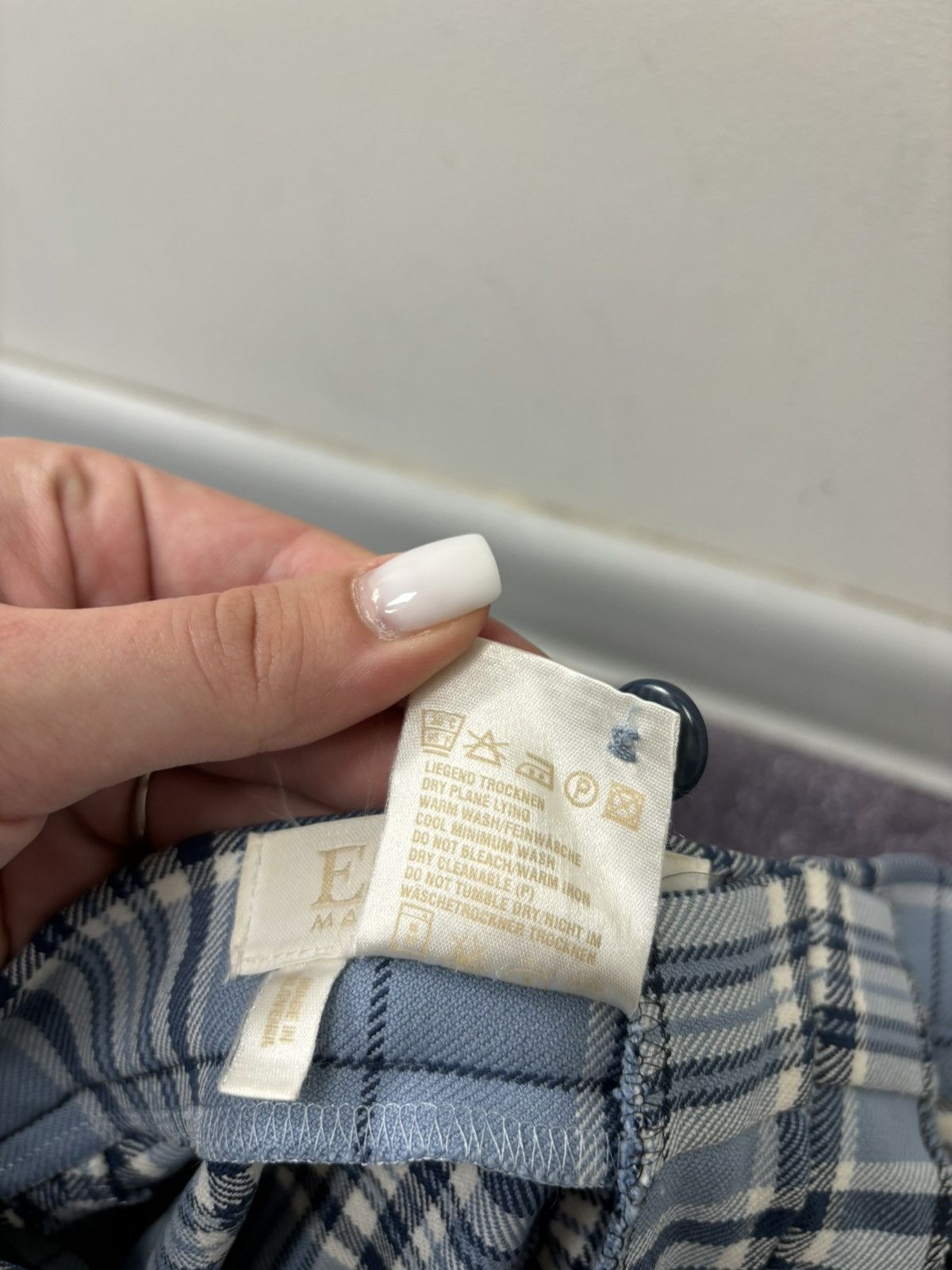 Escada Escada Margaretha Ley Vintage Tartan Check Blue Luxury Pants Size 32" / US 10 / IT 46 - 11 Thumbnail