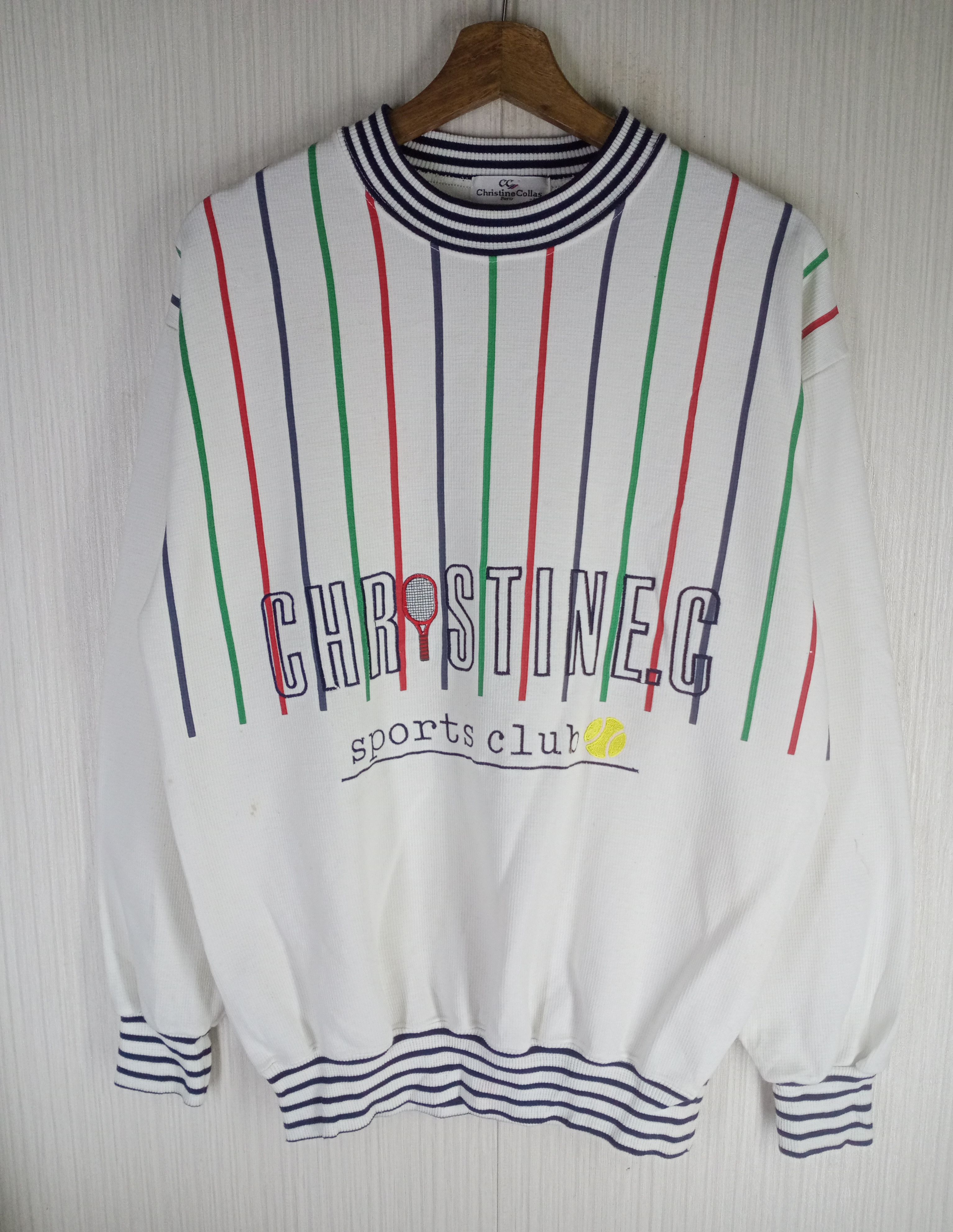 Japanese Brand Vintage 90s Cristine Collas Paris Sports Club Sweatshirt Size US L / EU 52-54 / 3 - 1 Thumbnail