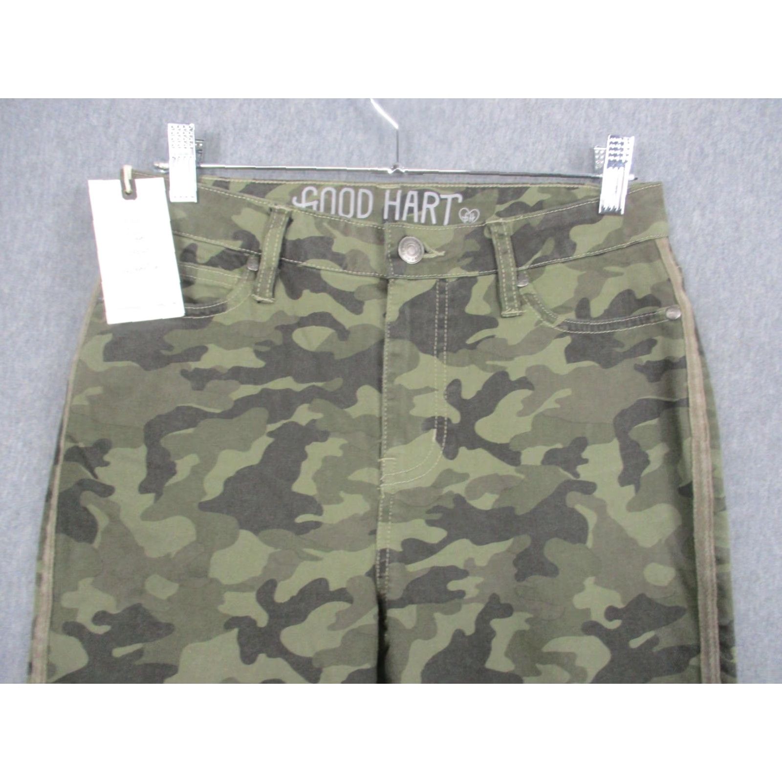 Denime Good Hart Jeans Womens 4 Green Camouflage Mid Rise Stretch Denim Skinny Ankle Pocket Size 27" / US 4 / IT 40 - 2 Thumbnail