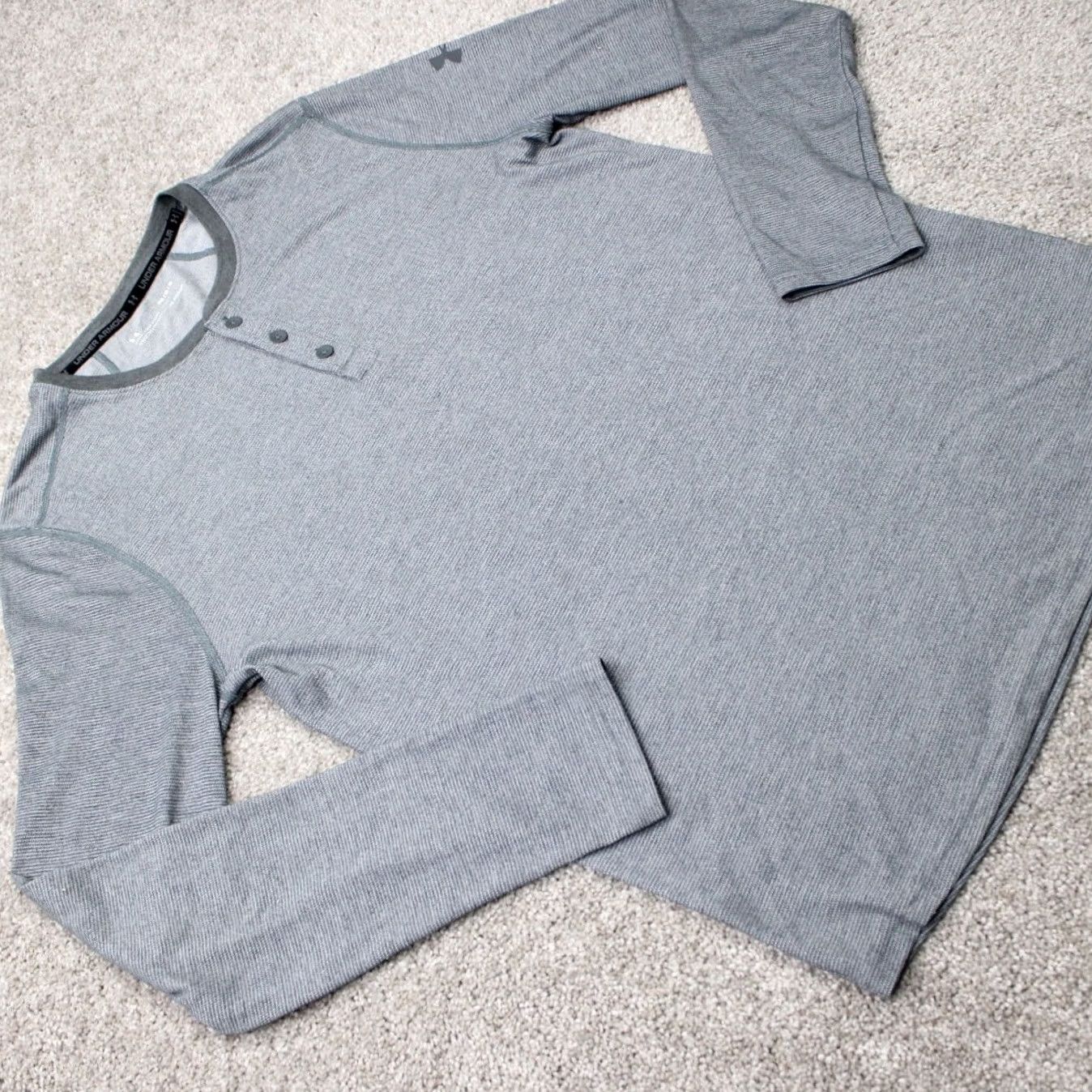 Under Armour Under Armour Threadborne Henley Shirt Mens M Gray Loose Fit L/S Pullover T-Shirt Hydration Breathable Activewear Regular Size Size US M / EU 48-50 / 2 - 6 Thumbnail