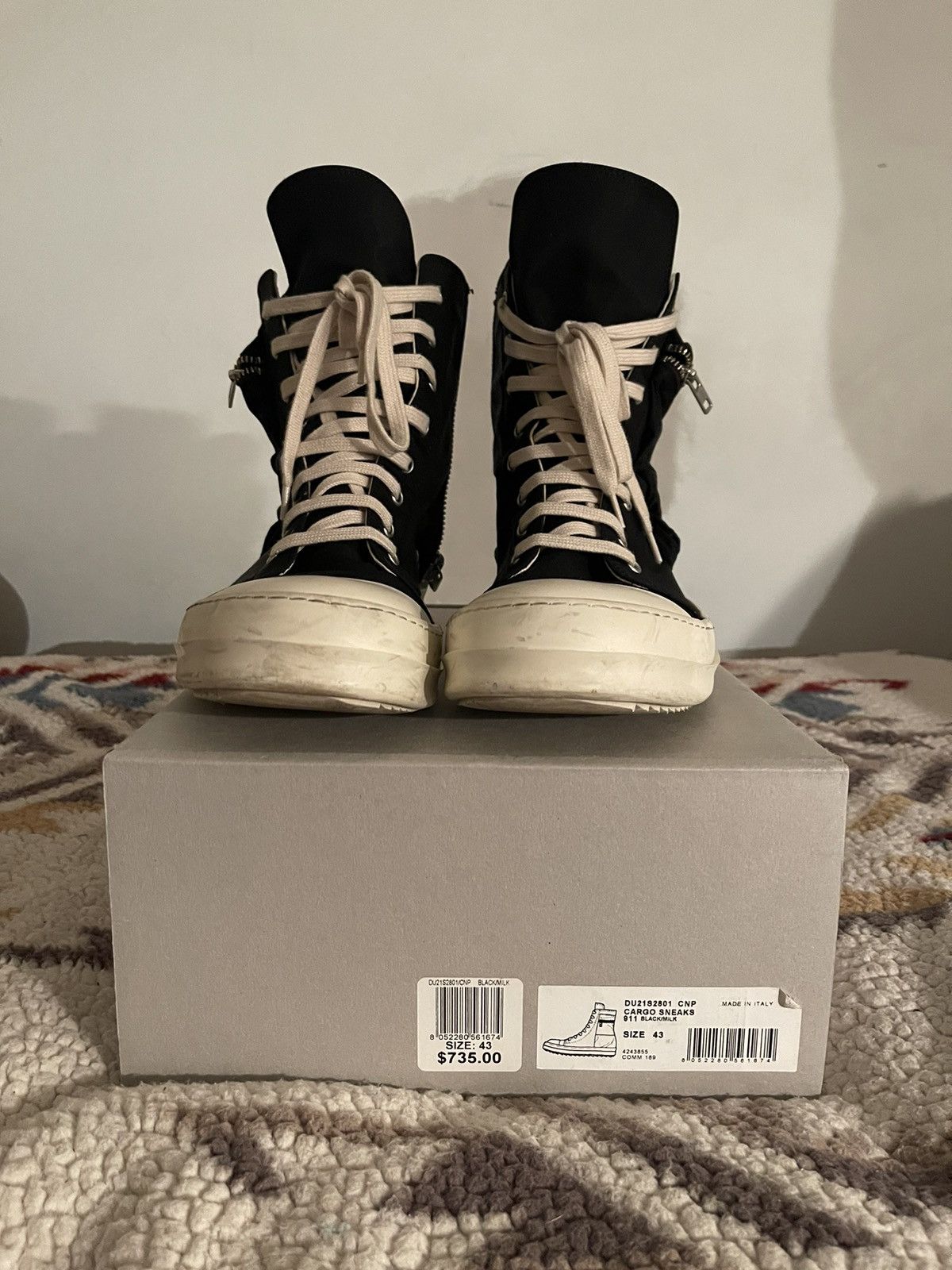 image of Rick Owens Drkshdw Rick Owens Cargo Ramones Shoes in Black, Men's (Size 10)