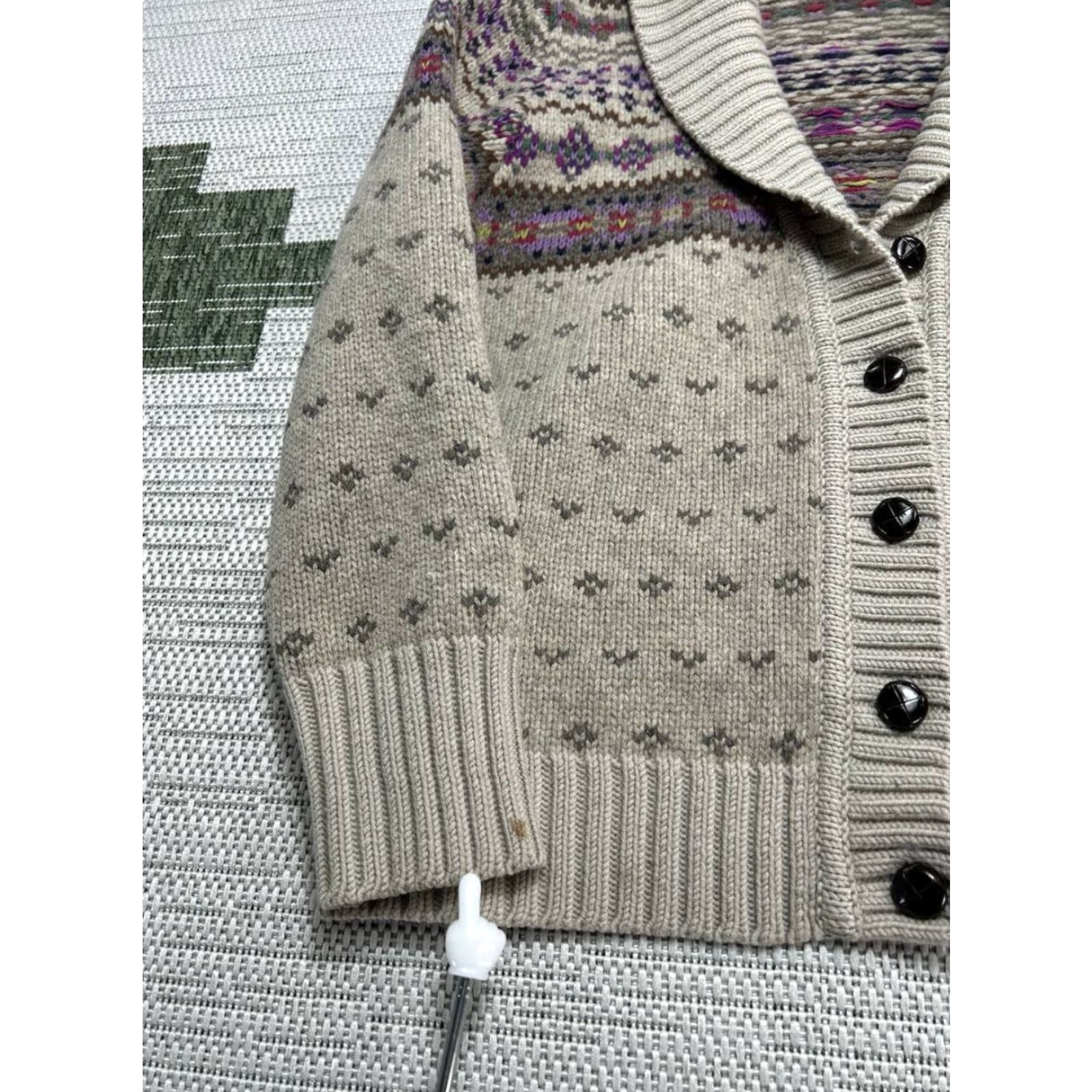 Eddie Bauer Eddie Bauer Cardigan Sweater Womens 2XL Gray Lambswool Fair Isle Shawl Collar Knit Wool Jacket Style Cardigan Womens 2XL Gray Fair Isle Wool"} Size XXL / US 16-18 / IT 52-54 - 5 Thumbnail