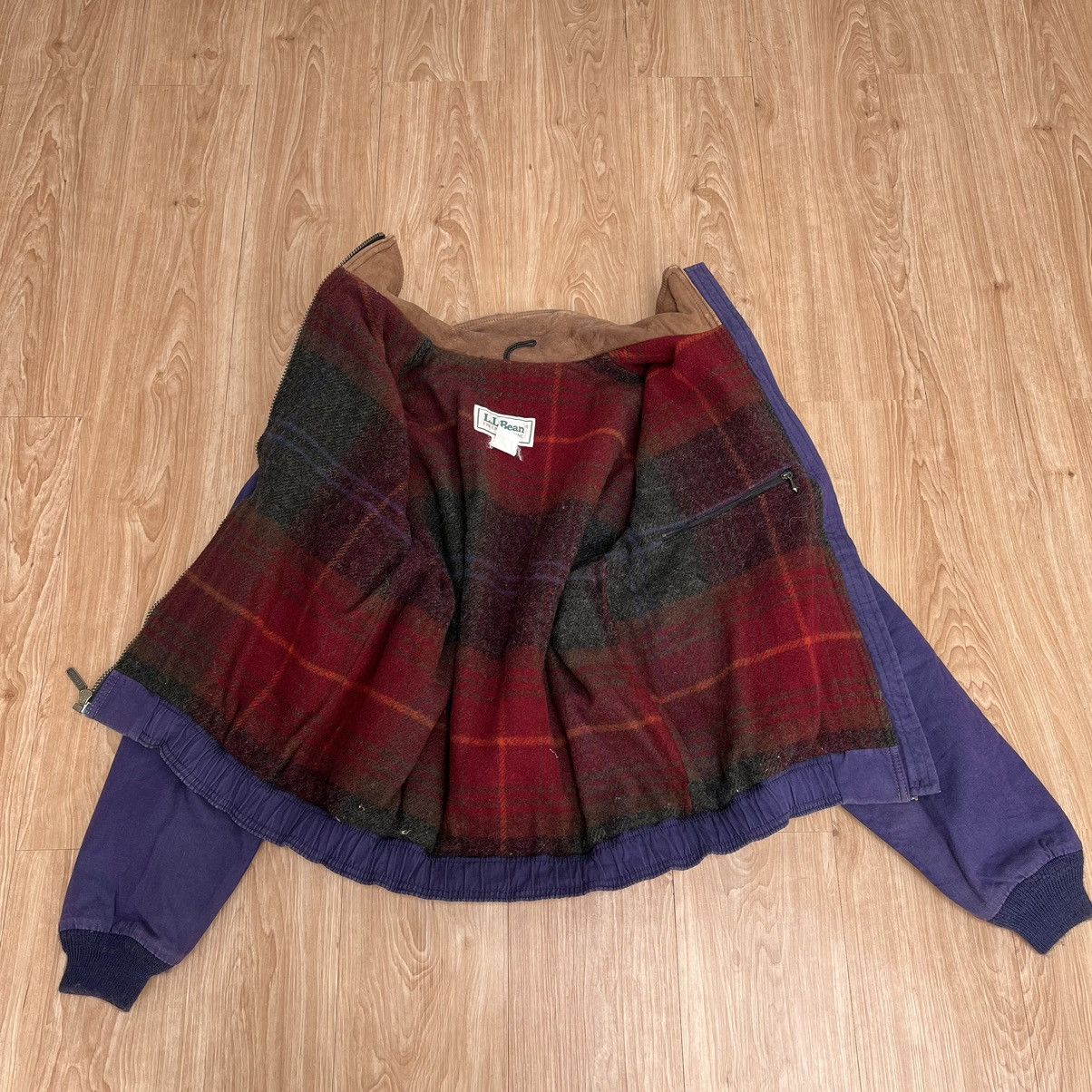L.L. Bean × Vintage Vintage 80/90 S LL Bean Lined Blanket Detroit Jacket Leather Size US M / EU 48-50 / 2 - 6 Thumbnail