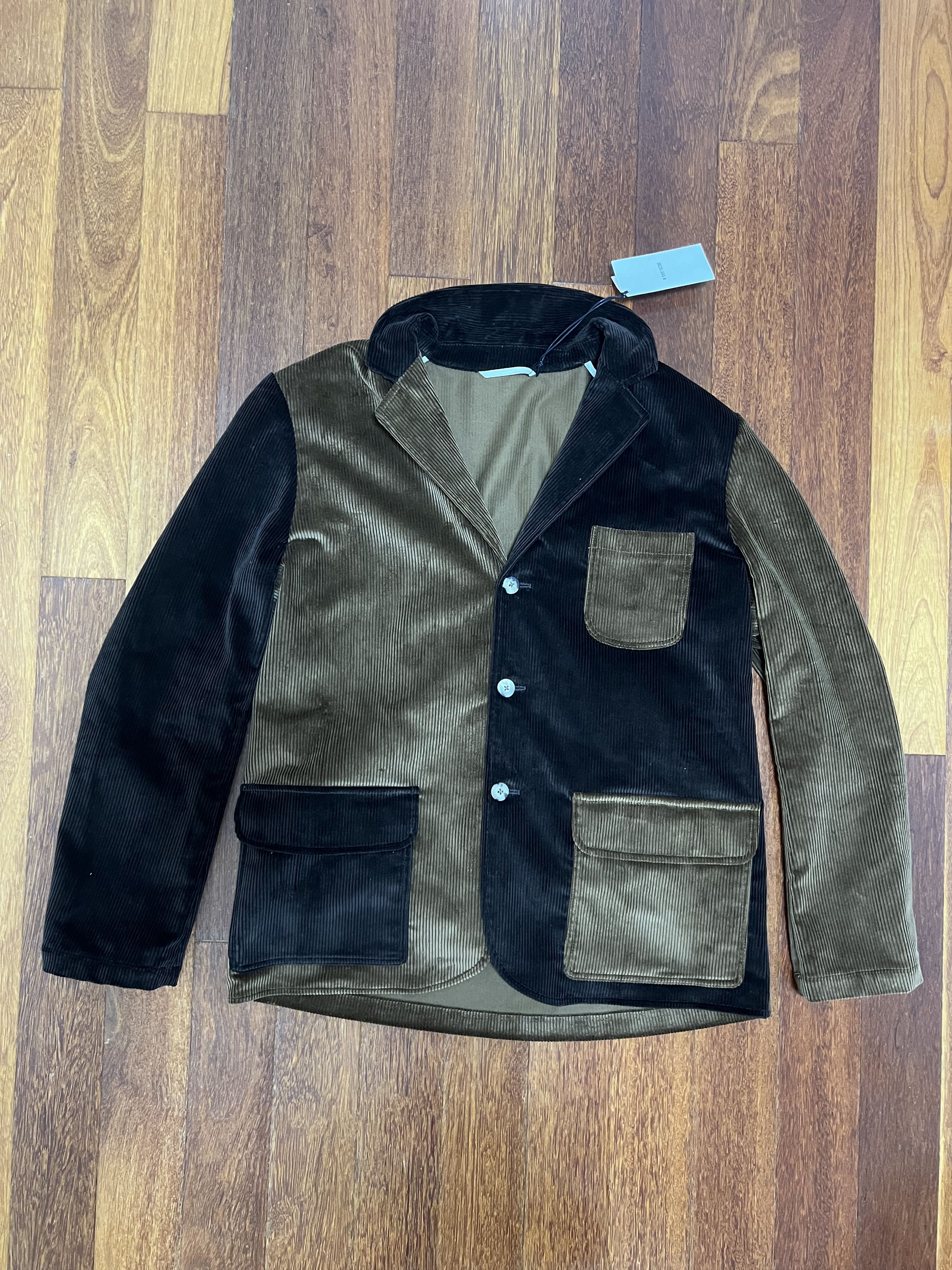 De Bonne Facture 💚 FW23 De Bonne Facture Paneled Corduroy Multicolor Blazer Size 50R - 6 Thumbnail