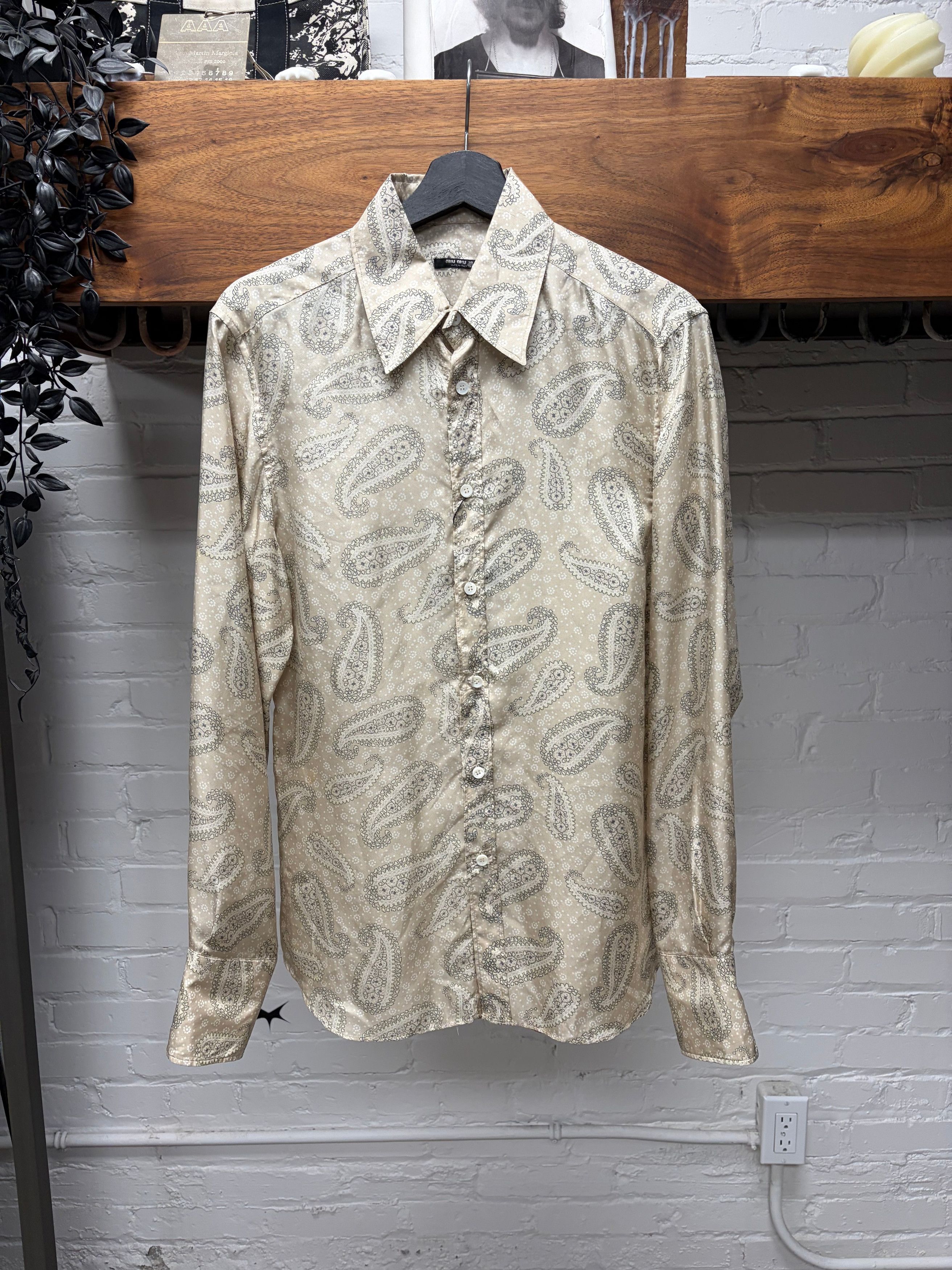 Miu Miu SS2002 Miu Miu Runway Silk Paisley Button Down Shirt Size M / US 6-8 / IT 42-44 - 1 Thumbnail